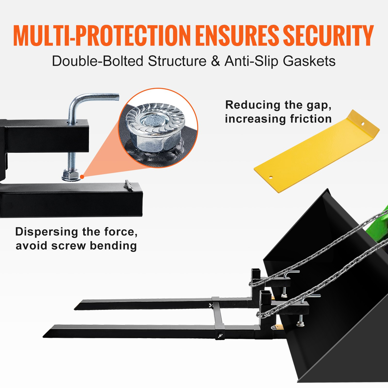 Pallet Forks, 2000 lbs Tractor Bucket Forks, Loader Bucket