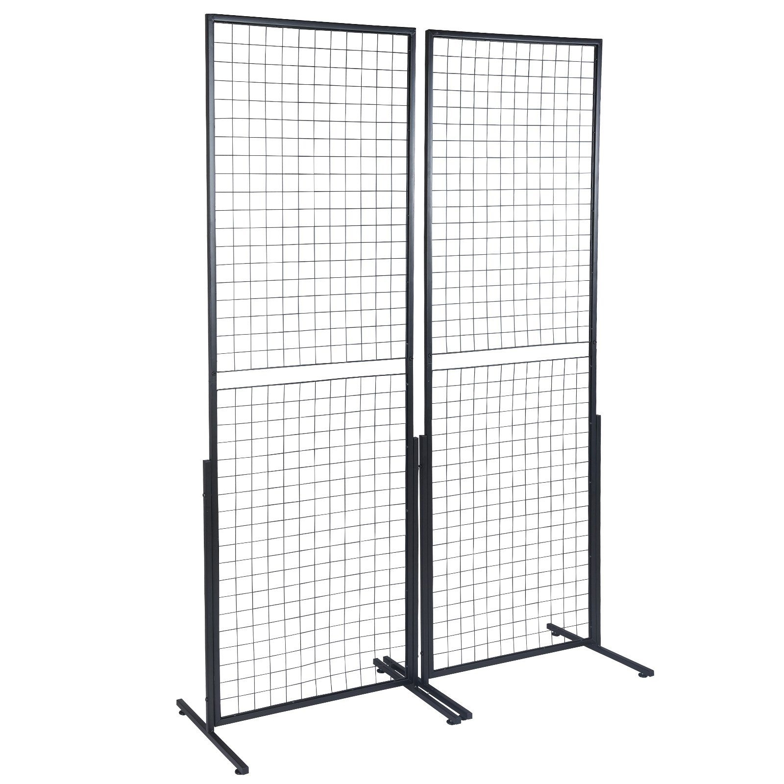 2' x 5.6' Grid Wall Panels Tower 2 Pack Wire Gridwall Retail Display Racks