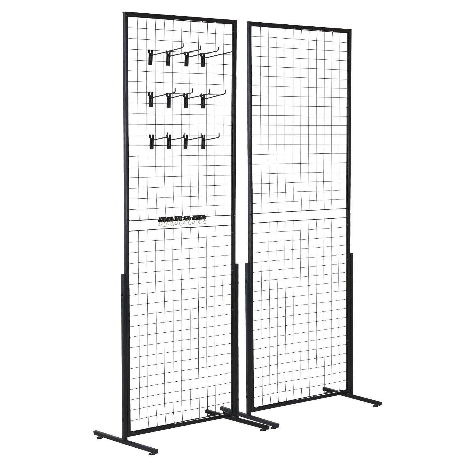 2' x 5.6' Grid Wall Panels Tower 2 Pack Wire Gridwall Retail Display Racks