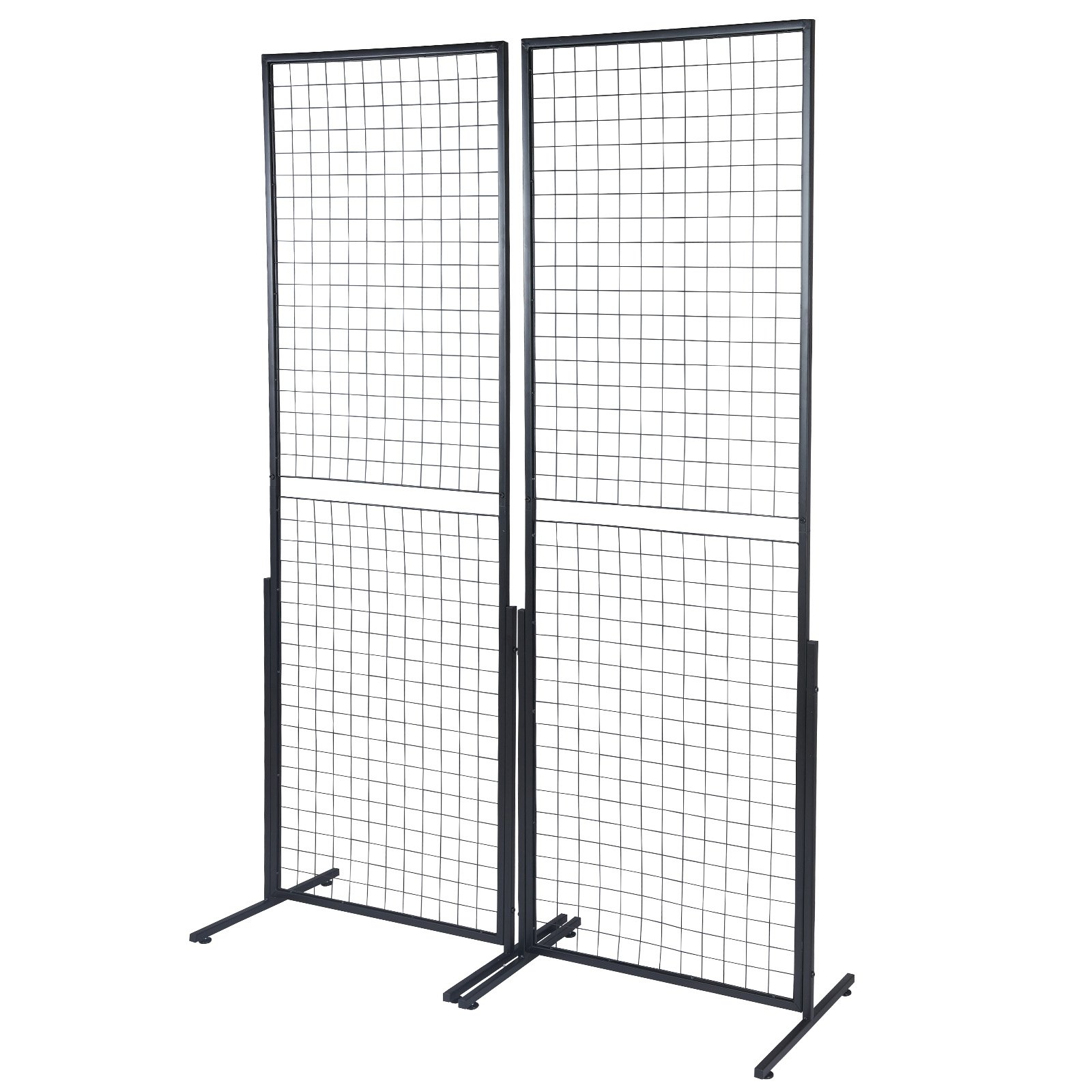 2' x 5.6' Grid Wall Panels Tower 2 Pack Wire Gridwall Retail Display Racks