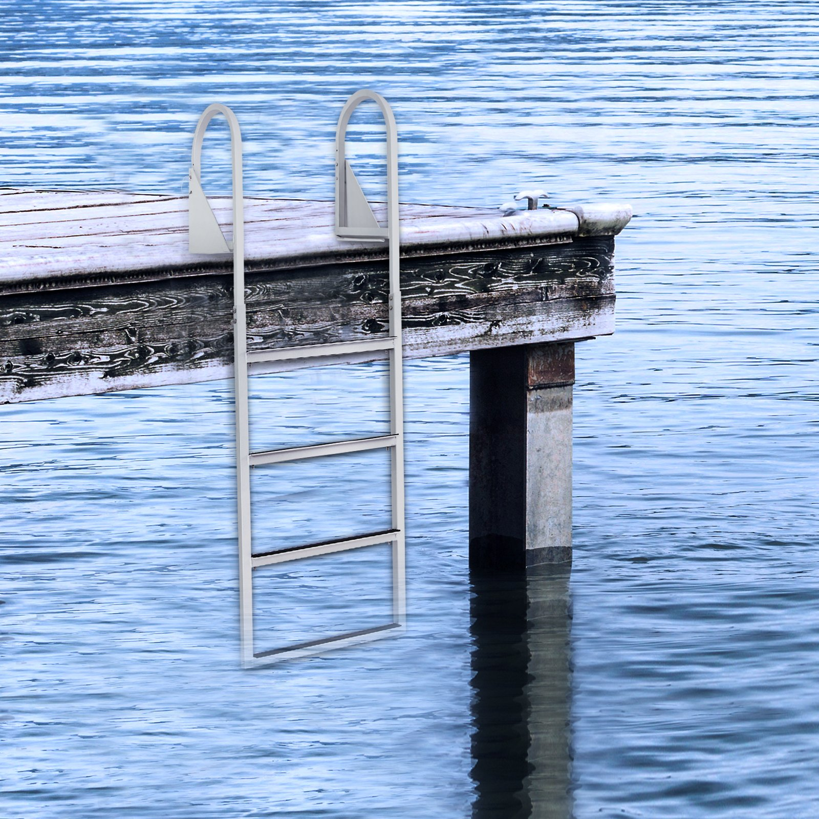 Dock Ladder, Flip-Up 4 Steps, Easy to Install for Ship/Lake/Pool/Marine Boarding - Picture 10 of 12