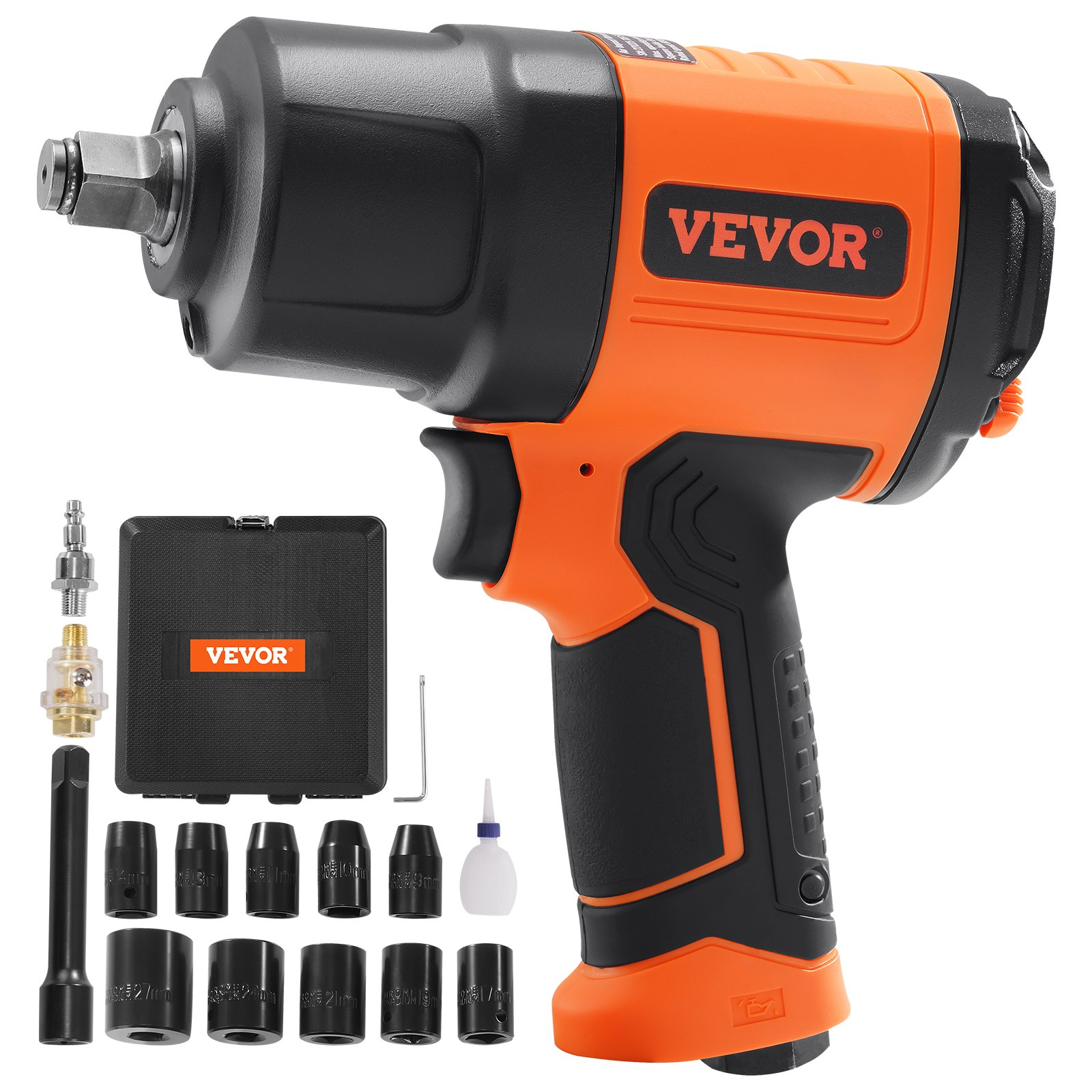 VEVOR Air Impact Wrench 1/2" Square Drive - 1400 ft-lb Nut-Busting Torque