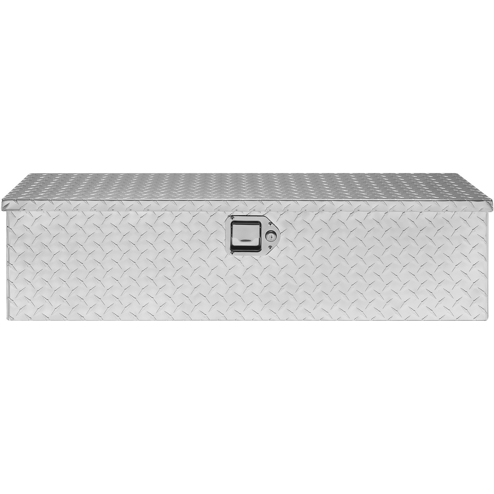 Silver Heavy Duty Aluminum Truck Bed Tool Box with Lock Keys | Diamond Plate Des - Picture 9 of 12