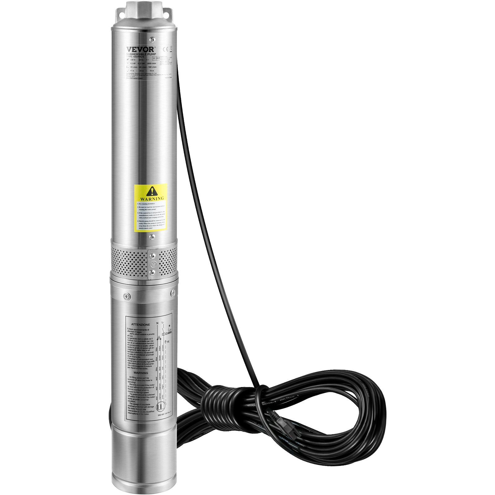 Deep Well Submersible Pump, 1HP 115V/60Hz, 37gpm Flow, 207ft Head - Picture 10 of 12