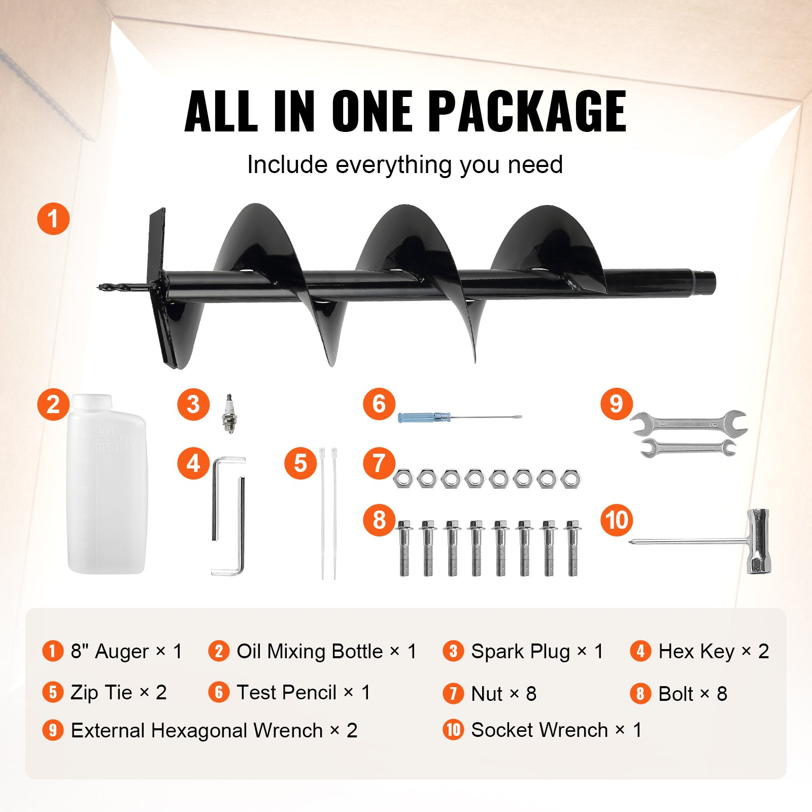 Post Hole Digger, 43cc 1250W Auger Post Hole digger, EPA certification