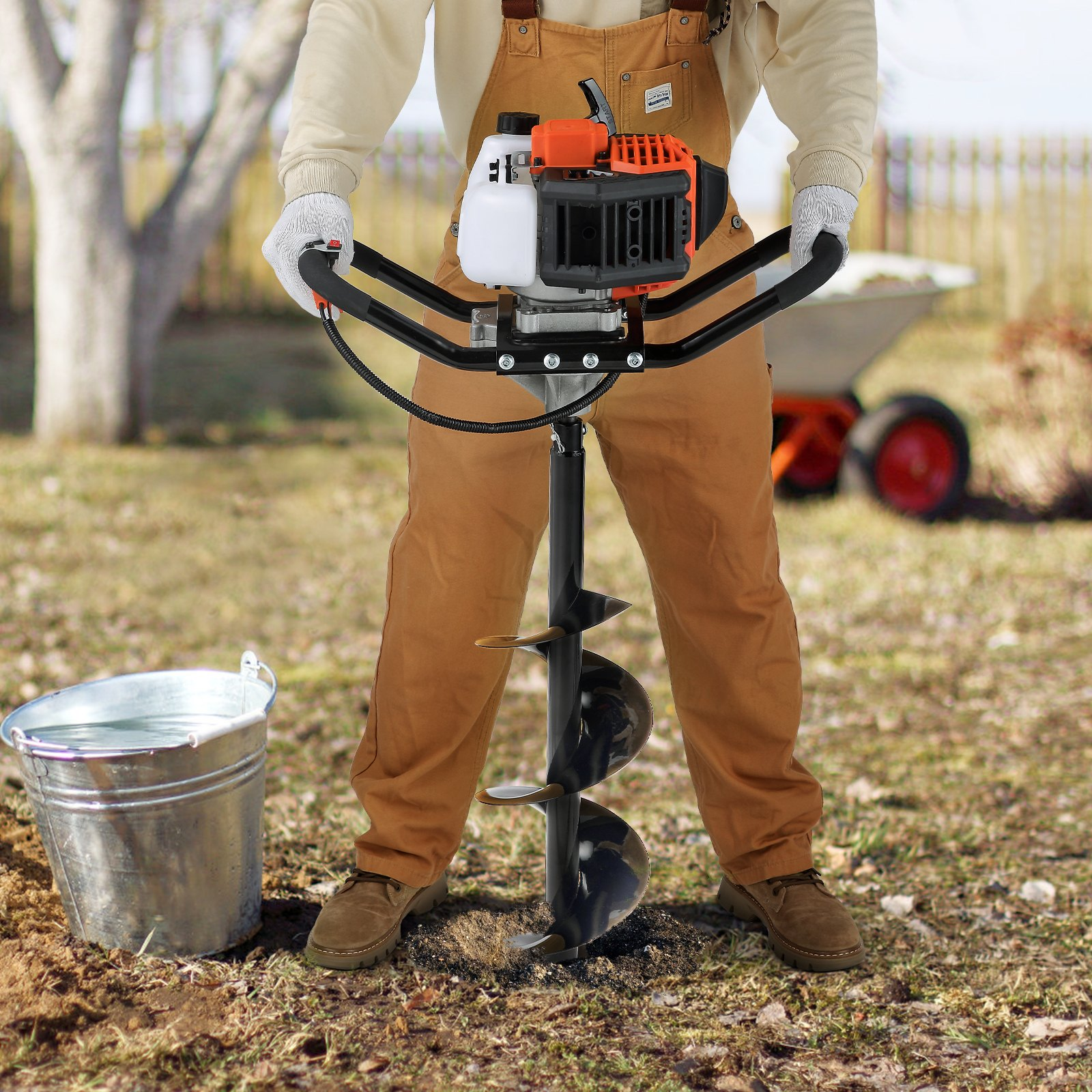 Post Hole Digger, 43cc 1250W Auger Post Hole digger, EPA certification