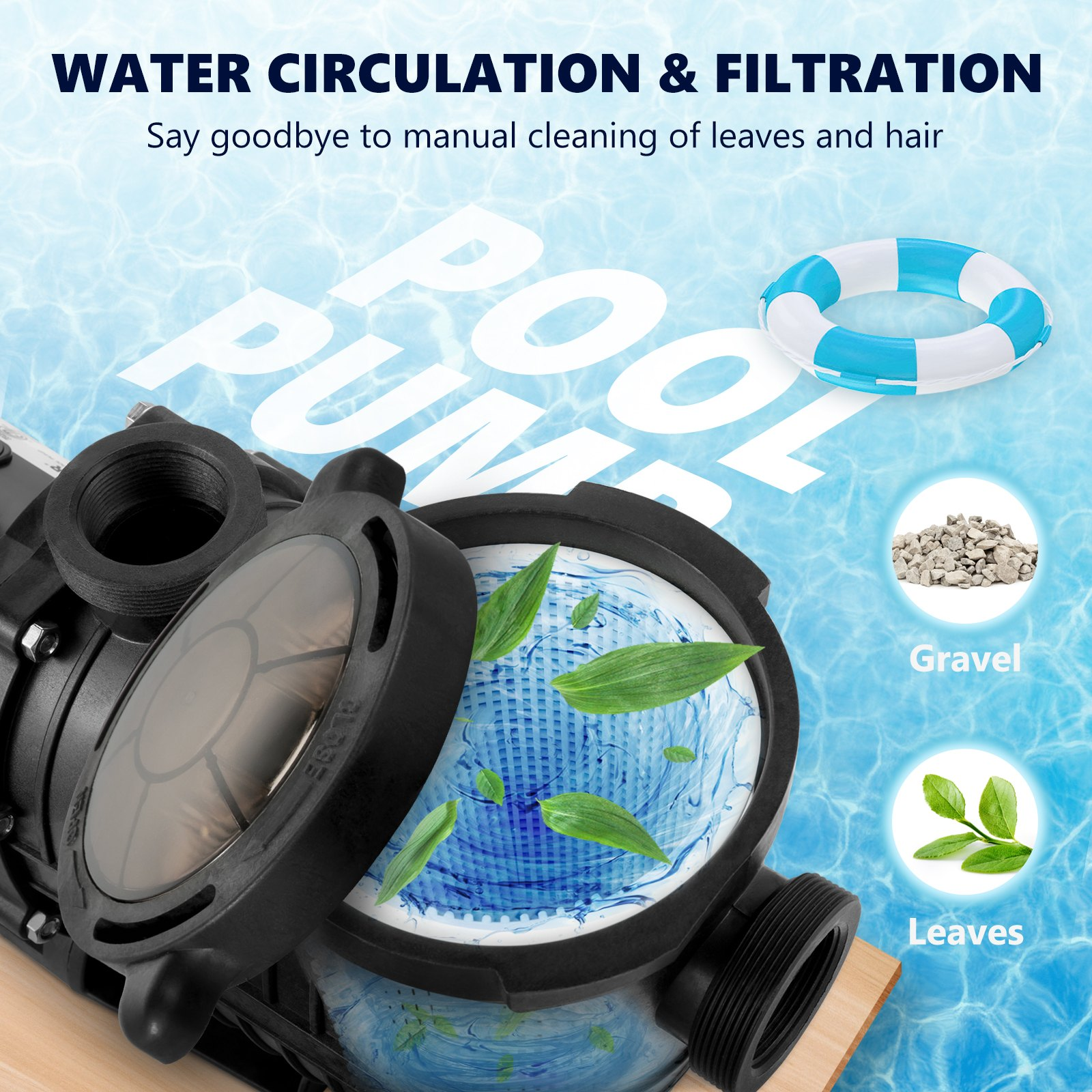Pool Pump 1.5HP 230V, Energy Saving Swimming Pool Pump