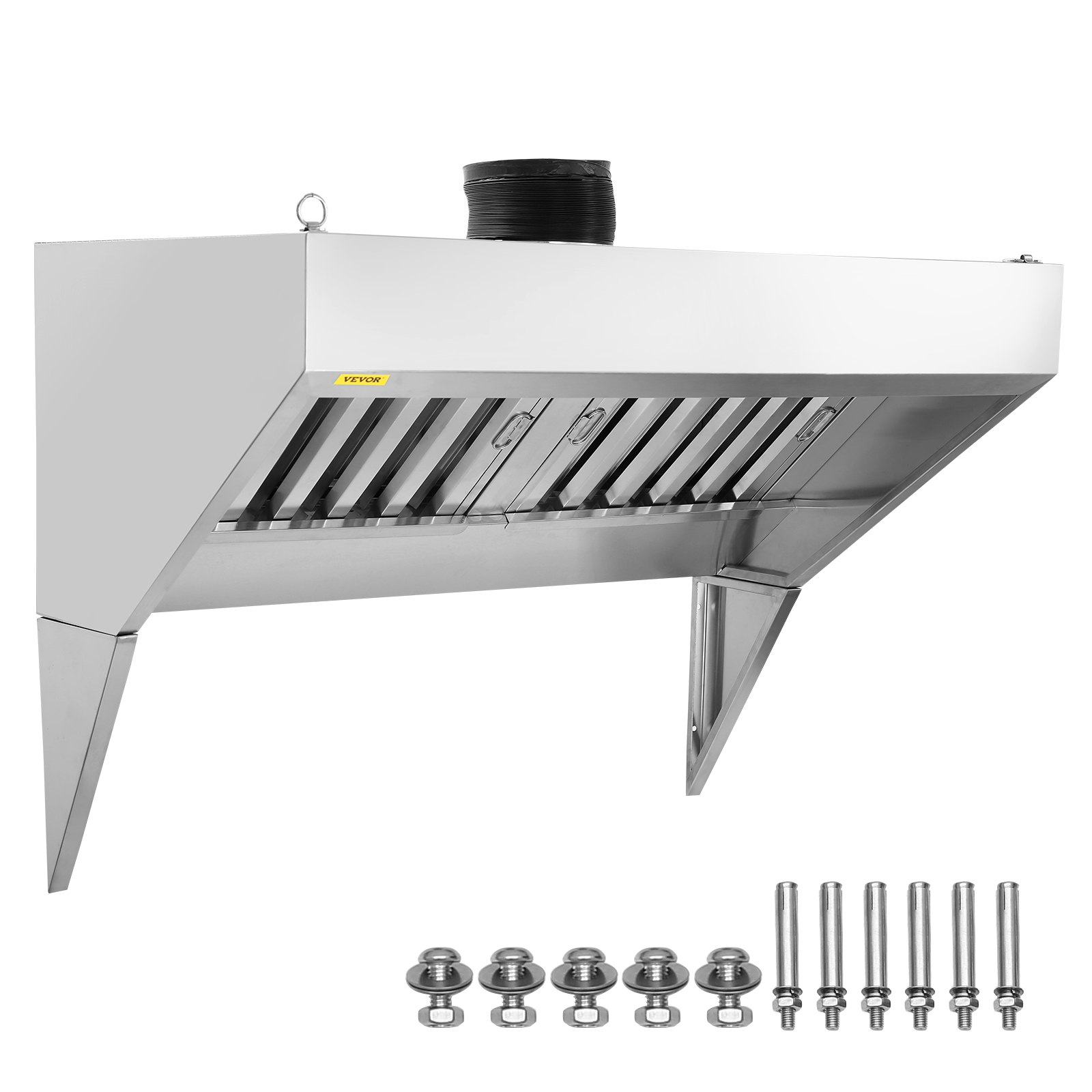 4FT Commercial Exhaust Hood, Stainless Steel Food Truck Vent with 2 Oil Filters - Picture 12 of 12