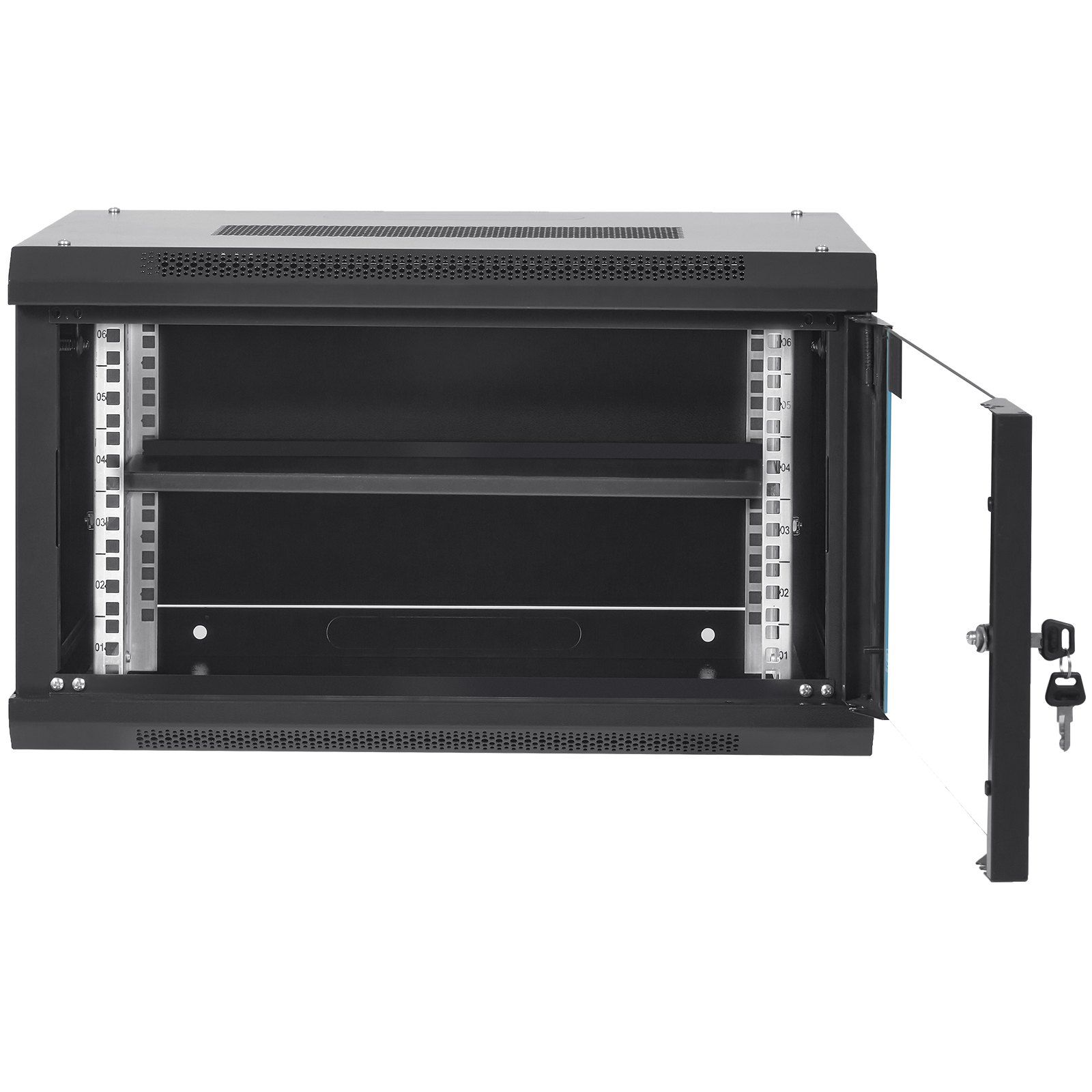 6U Wall Mount Server Cabinet 15.5" Deep Rack Enclosure, Locking Door, 200lbs Max