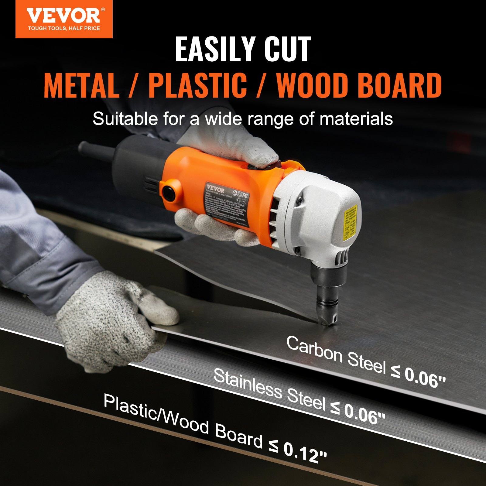 Sheet Metal Nibbler, 550W Powerful 2200 RPM High Speed, Wood Board