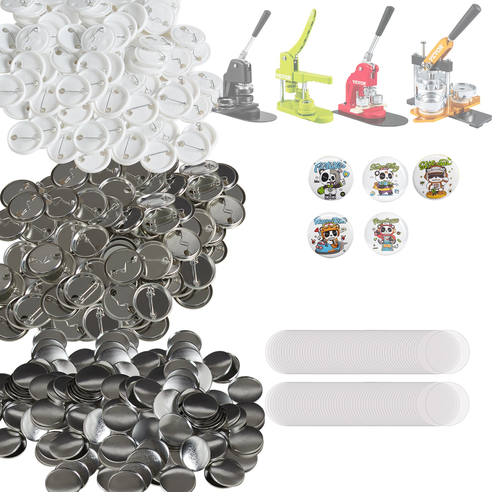 500Sets 1.25" Pin Back Button Parts for Button Maker DIY Badge Kit w/ Clear Film - Picture 12 of 12