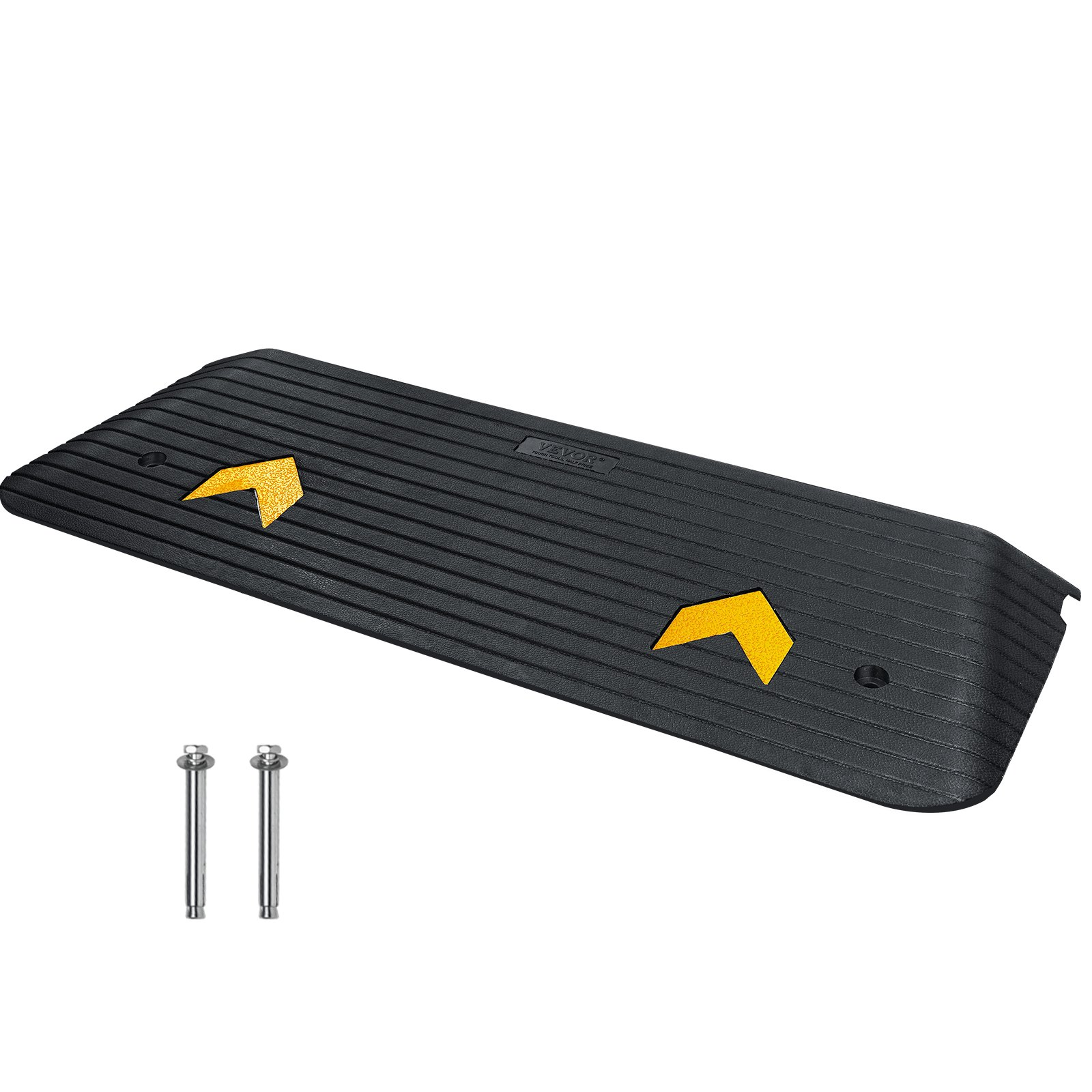 2" Rubber Threshold Ramp, 33069 lbs Capacity, Non-Slip, for Wheelchair/Scooter