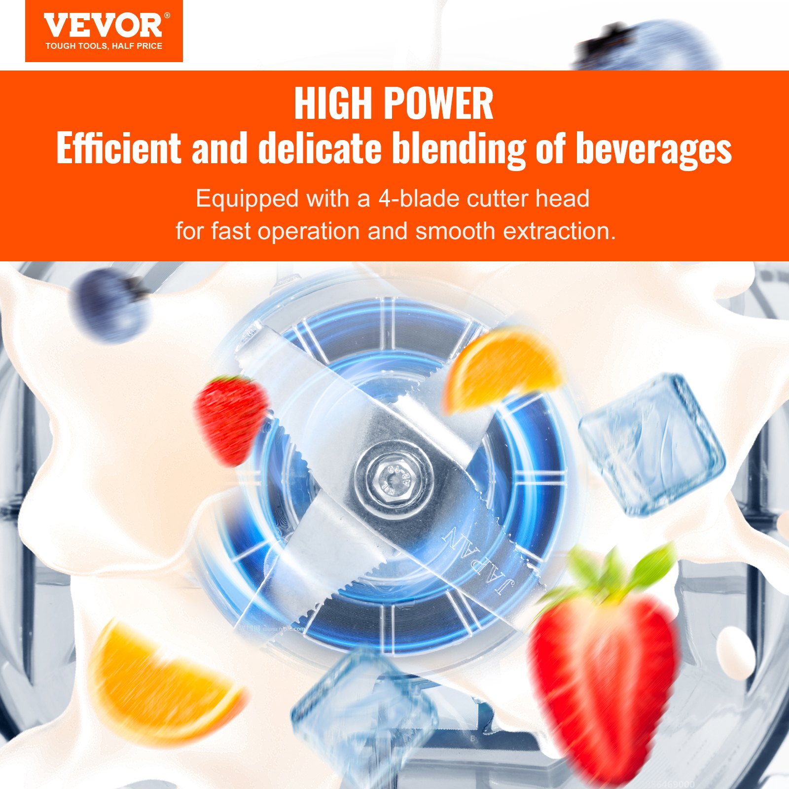 Professional Blender with Shield, Commercial Countertop Blenders, White