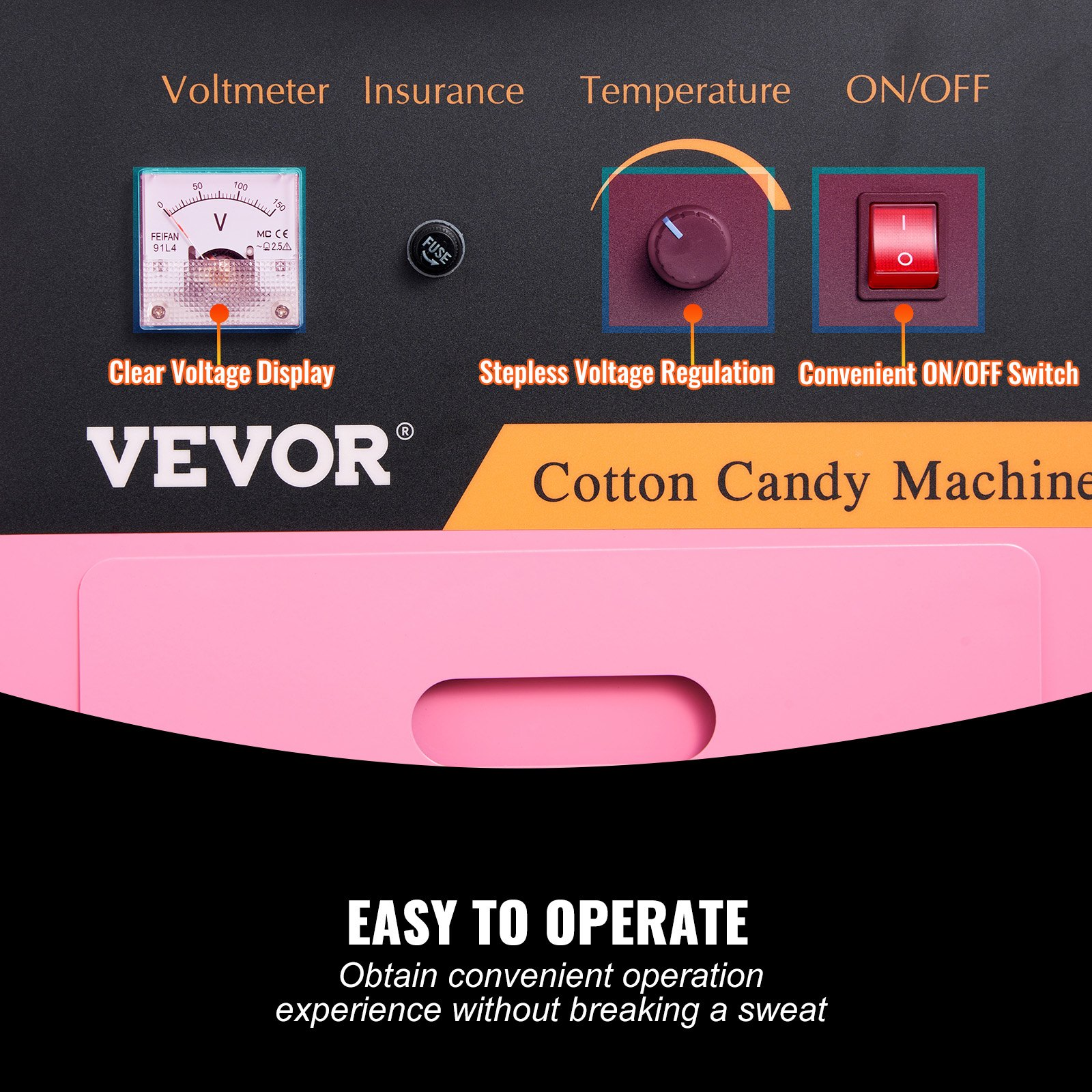 Electric Cotton Candy Machine, 1000W Candy Floss Maker, Commercial Cotton Candy