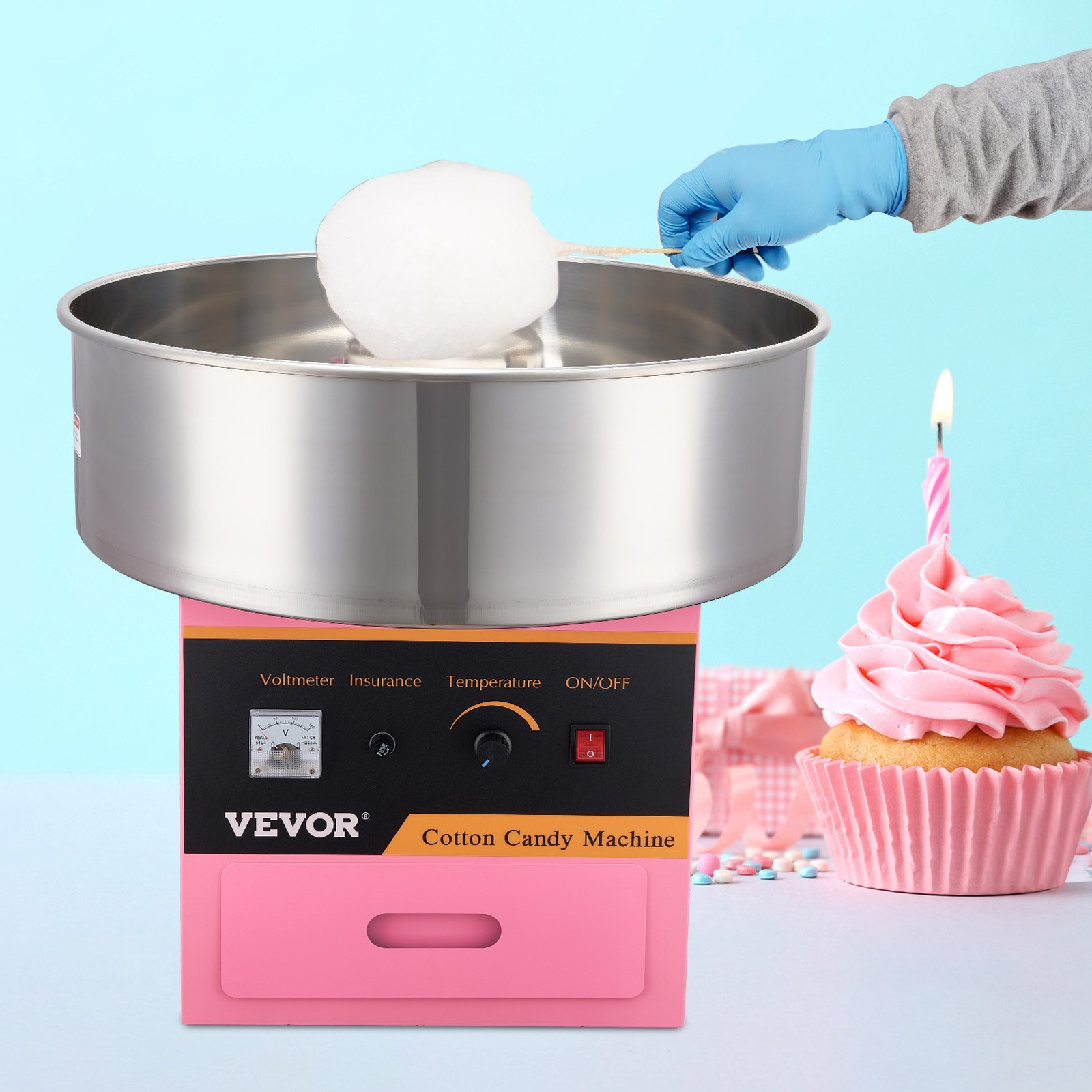 Electric Cotton Candy Machine, 1000W Candy Floss Maker, Commercial Cotton Candy