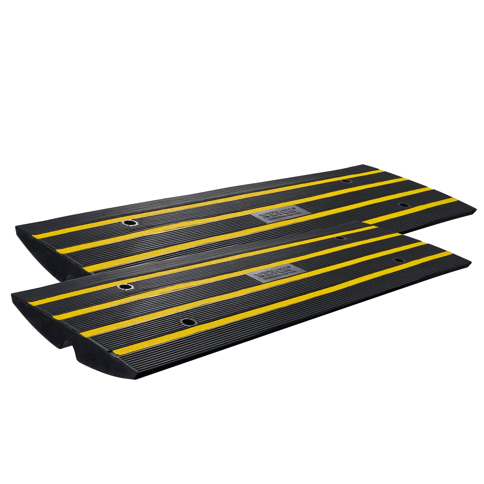 VEVOR Rubber Curb Ramp for Driveway 2 Pack, 15T Heavy Duty Sidewalk Curb Ramp, 2