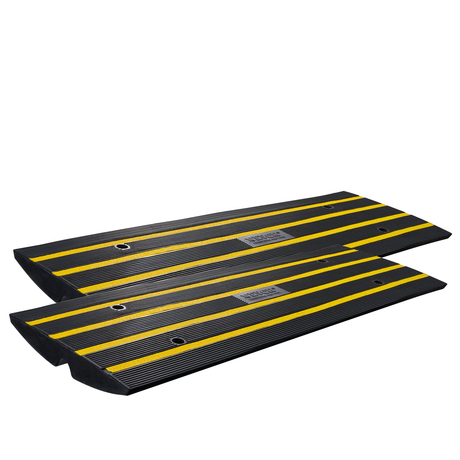 VEVOR Rubber Curb Ramp for Driveway 2 Pack, 15T Heavy Duty Sidewalk Curb Ramp, 2