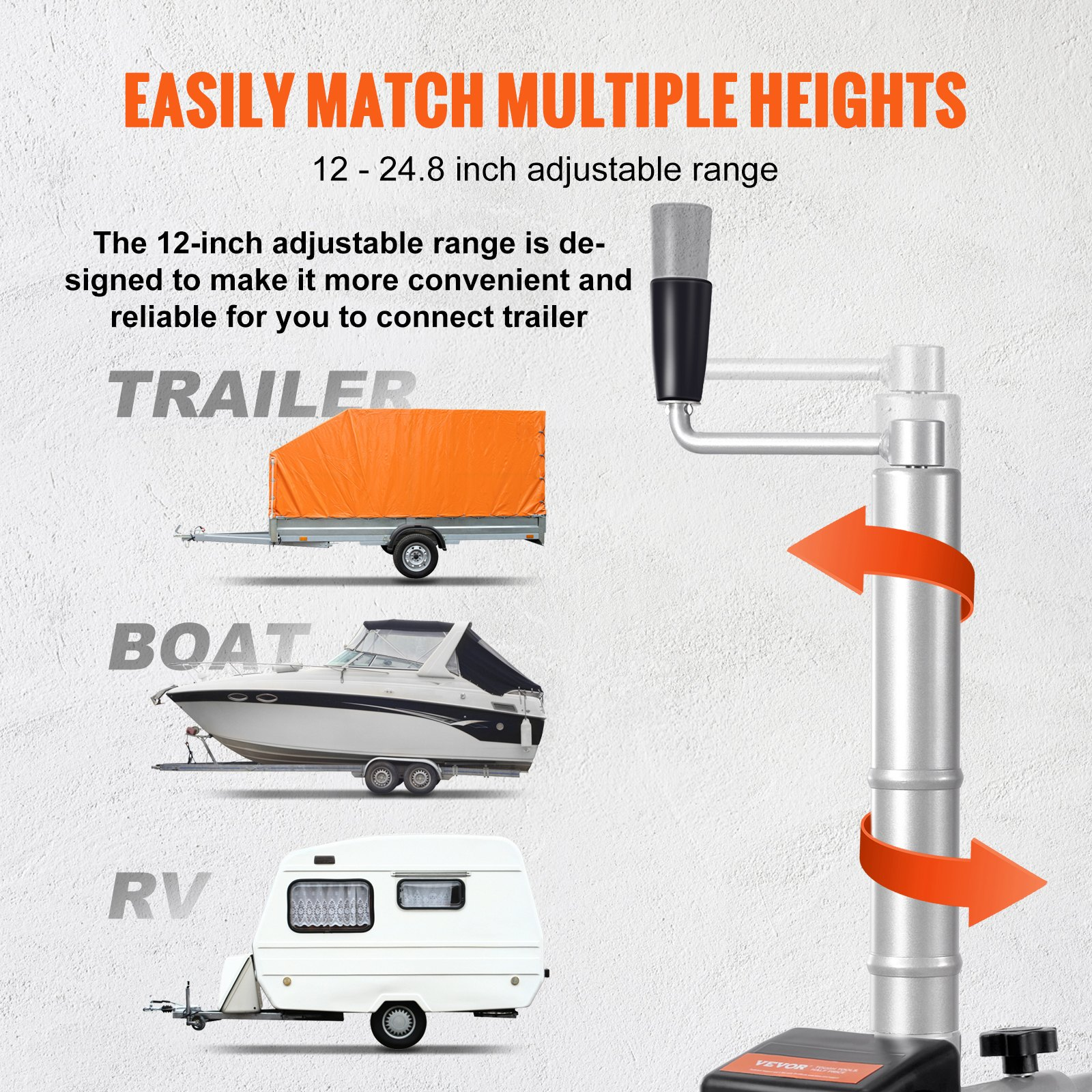 Electric Trailer Dolly, 5000 lbs Capacity, 350W 12V, 22 ft/min Speed, 12"-24.8" - Picture 3 of 13