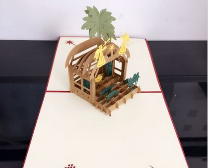 3D Christmas Nativity Scene Greeting Card - Picture 3 of 4