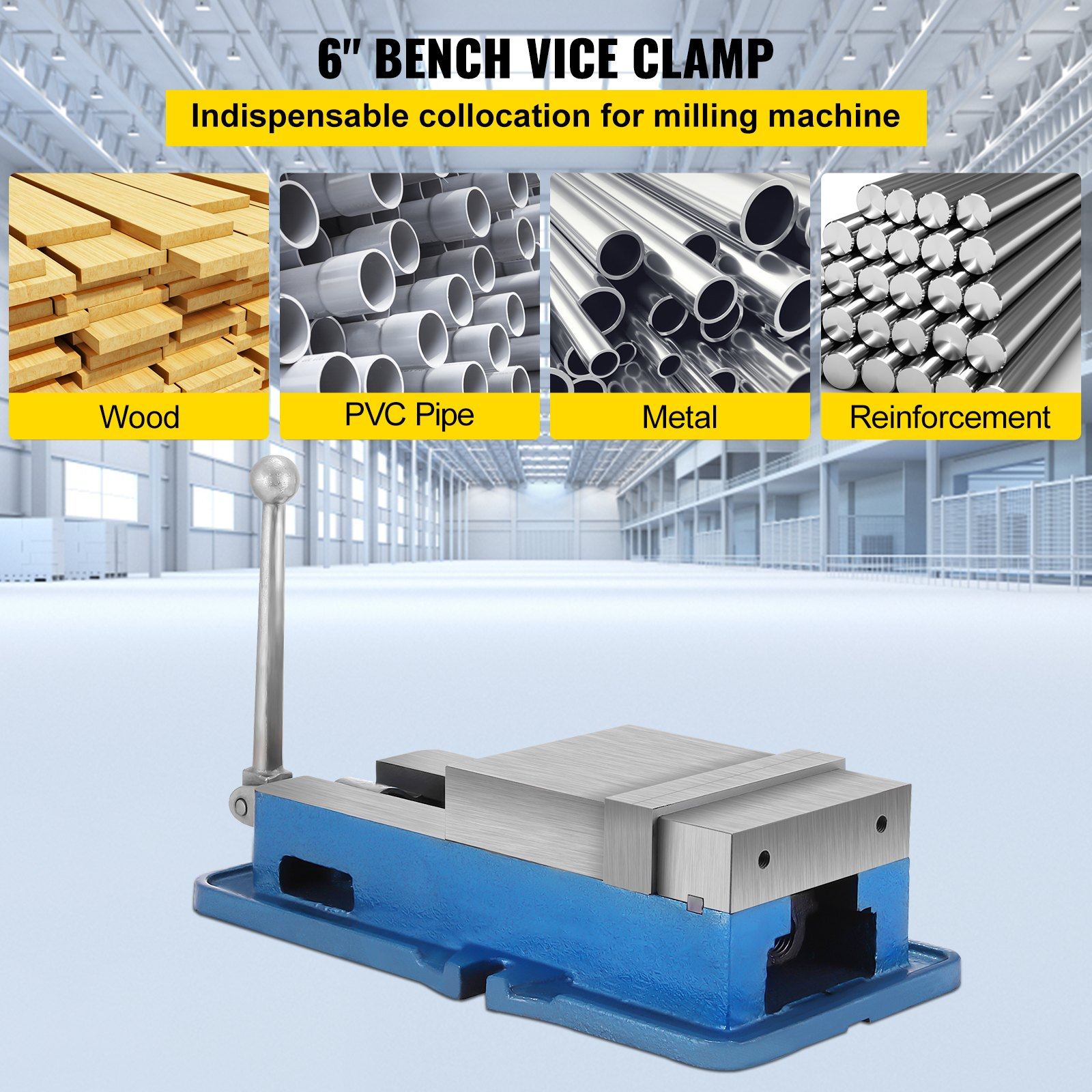 6 Inch ACCU Lock Down Vise – Precision Milling Vice for Drill Press ...