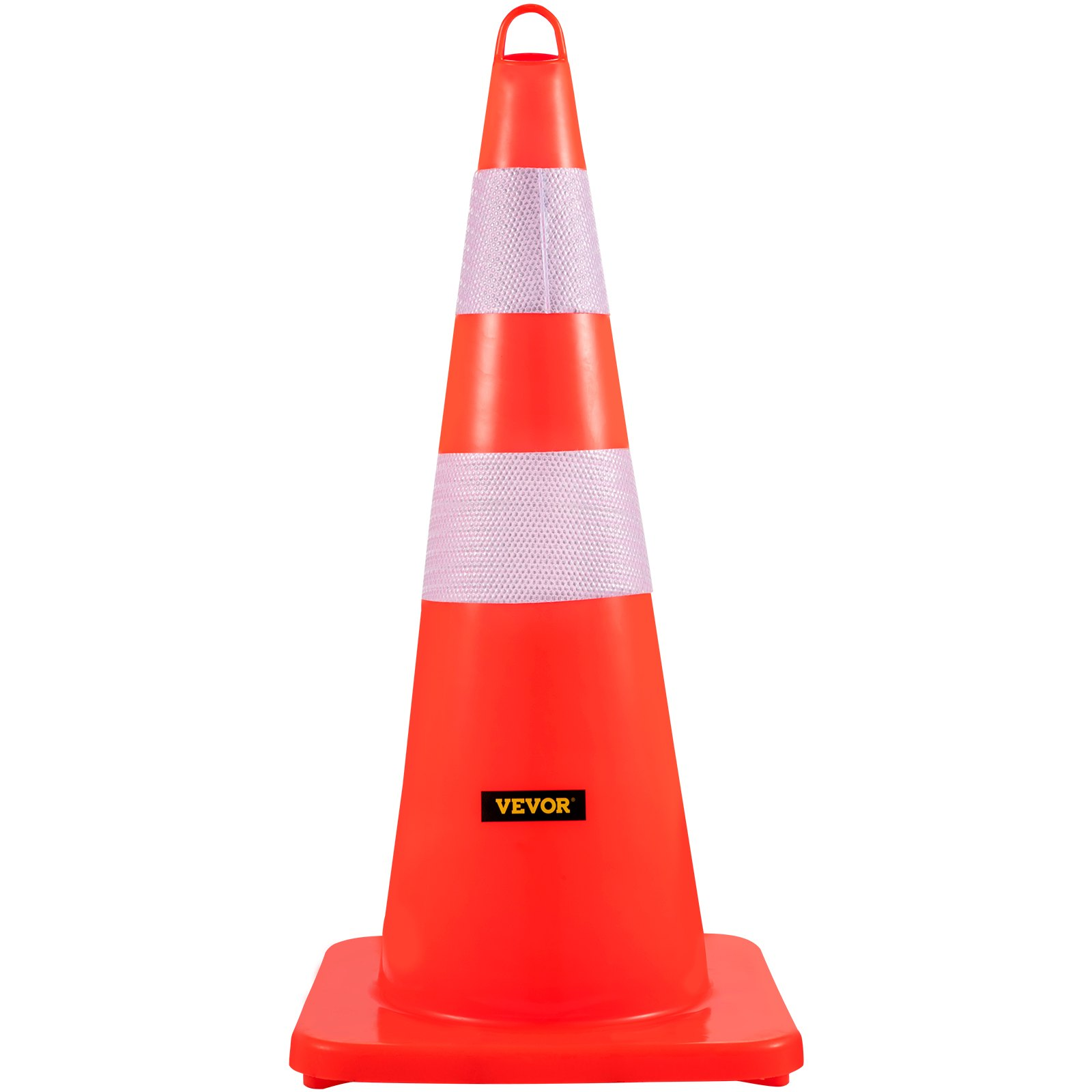 Safety Cones, 12 x 28" Traffic Cones, PVC Orange Construction Cones, 2 Reflectiv