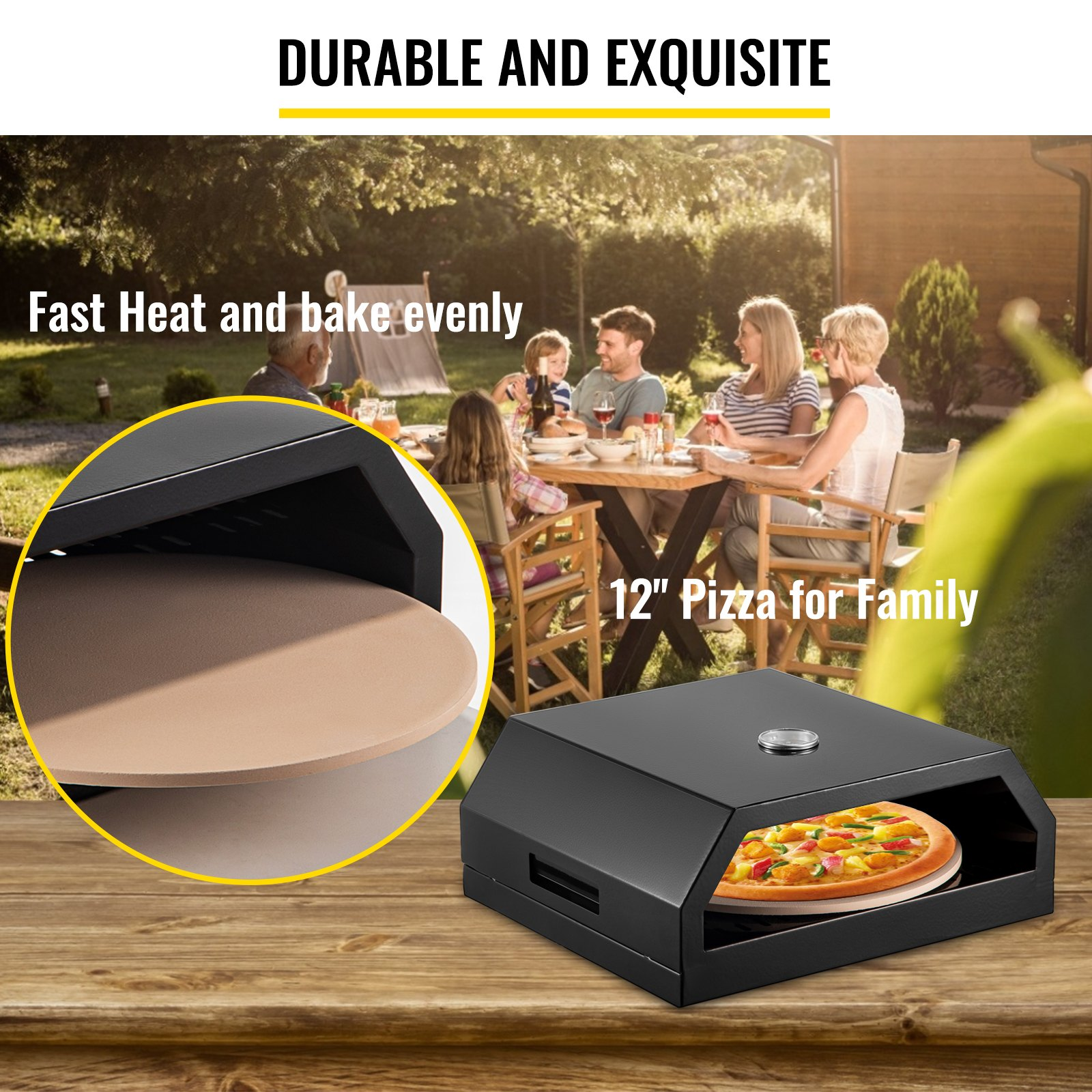 VEVOR Pizza Oven Kit, Stainless Steel Portable Pizza Oven for Gas, Thermometer.