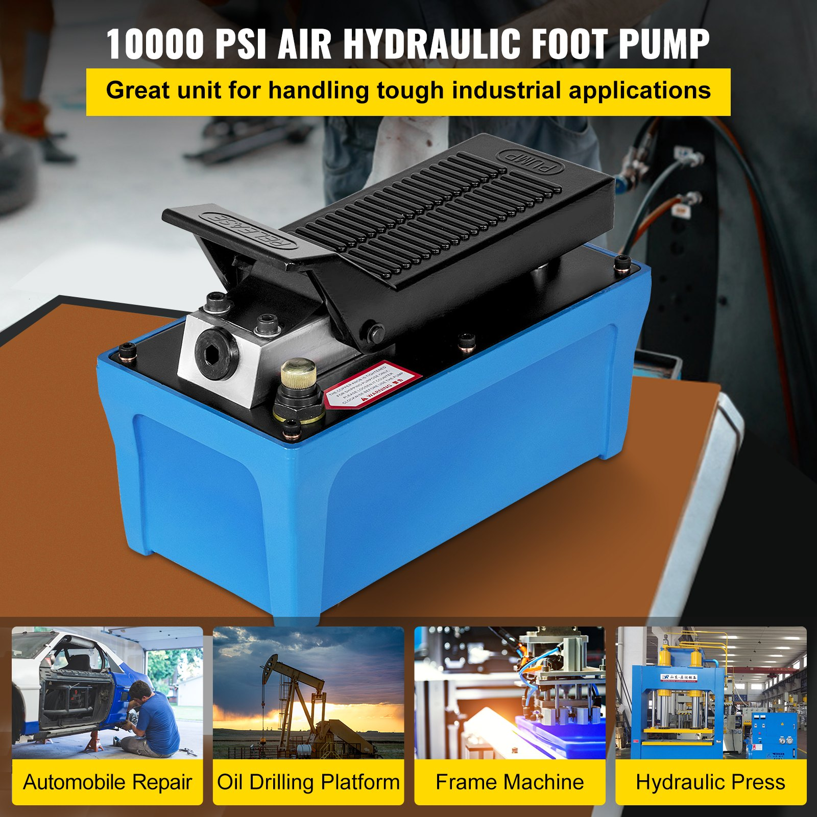 Air Hydraulic Pump 10000 PSI Air Over Hydraulic Pump 1/2 Gal Reservoir Air Trea
