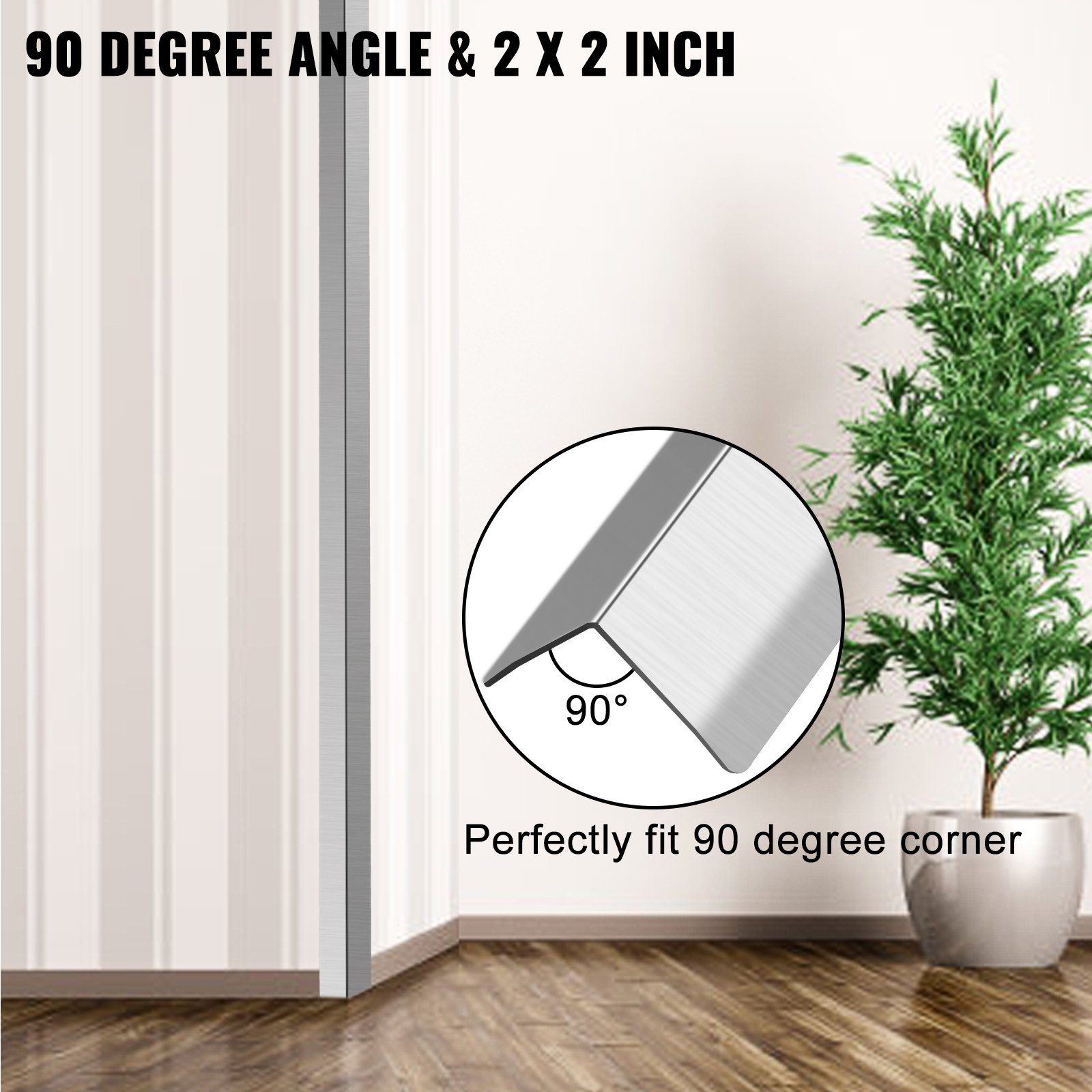 Stainless Steel Corner Guards 2 x 2 x 48 inch Metal Wall Corner Protector Pack - Picture 3 of 12