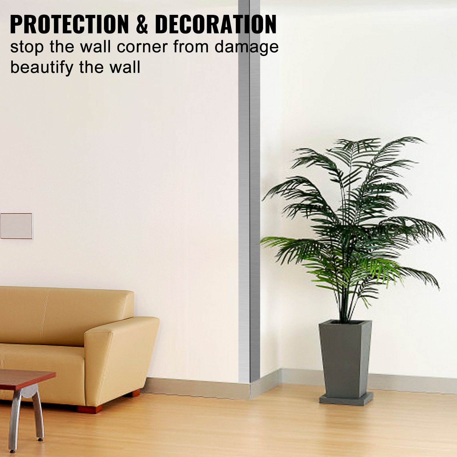 Stainless Steel Corner Guards 2 x 2 x 48 inch Metal Wall Corner Protector Pack - Picture 5 of 12