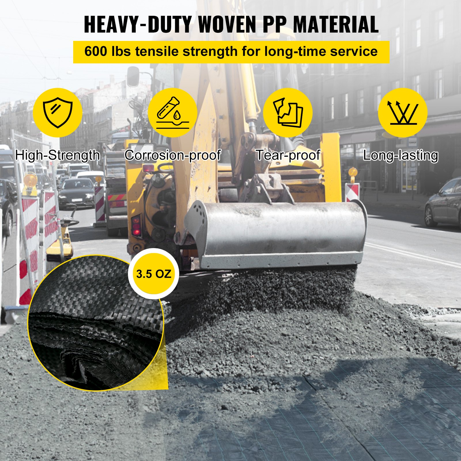 VEVOR Geotextile Fabric, Black
