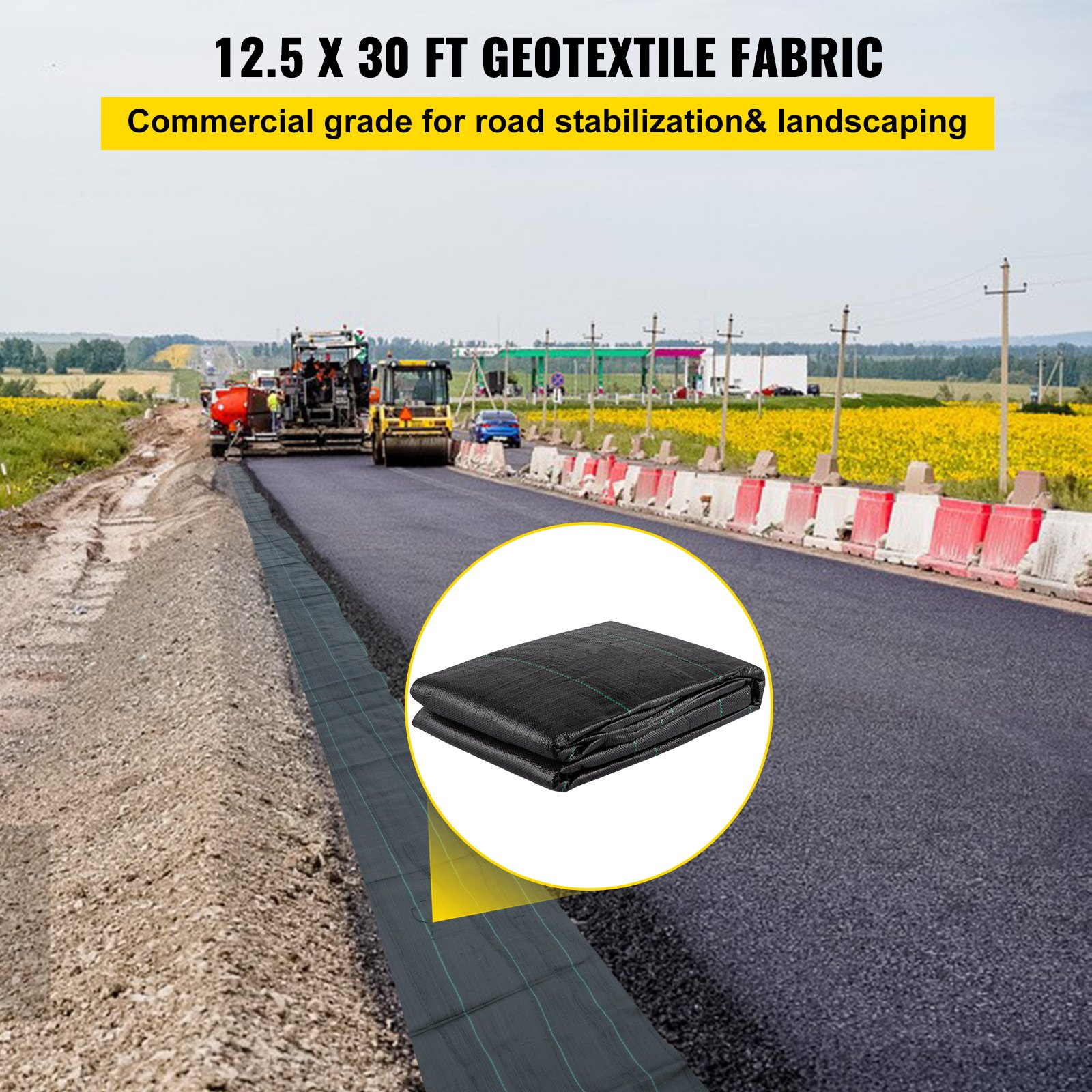 VEVOR Geotextile Fabric, Black