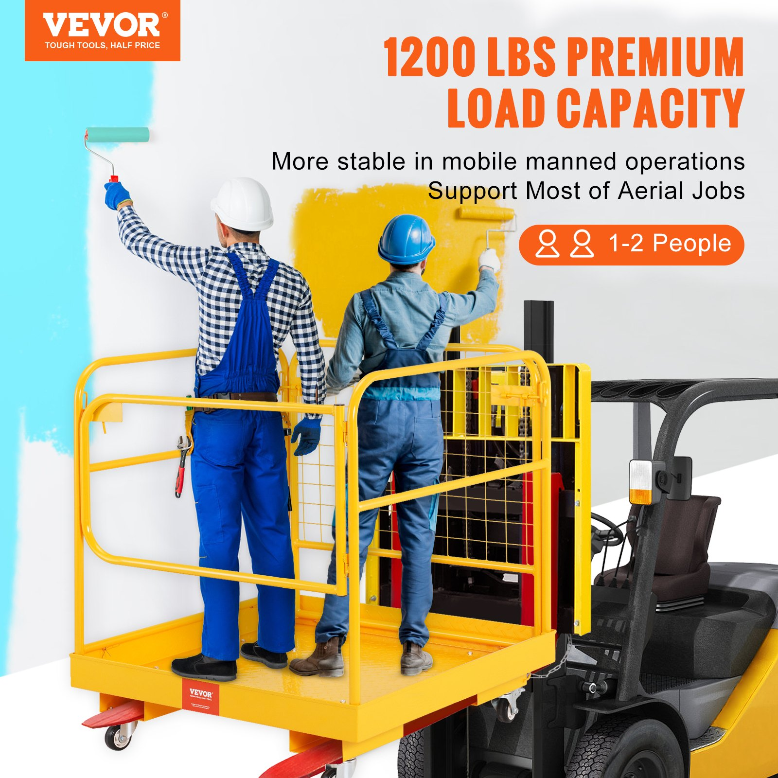 Forklift Safety Cage, 1200 lbs Load Capacity, Perfect for Aerial Work