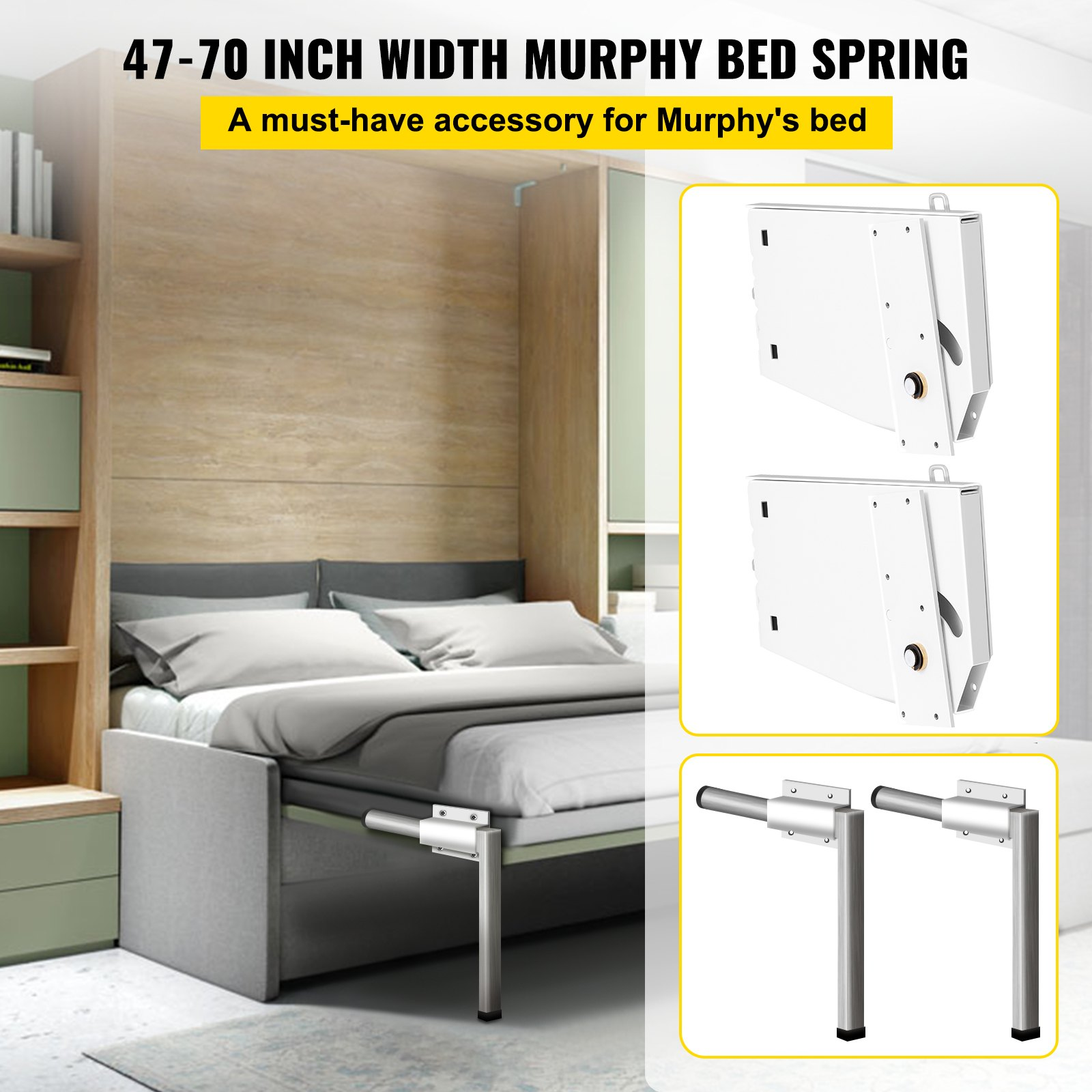 Murphy Bed Spring Mechanism Hardware Kit for King Queen Vertical Wall Bed
