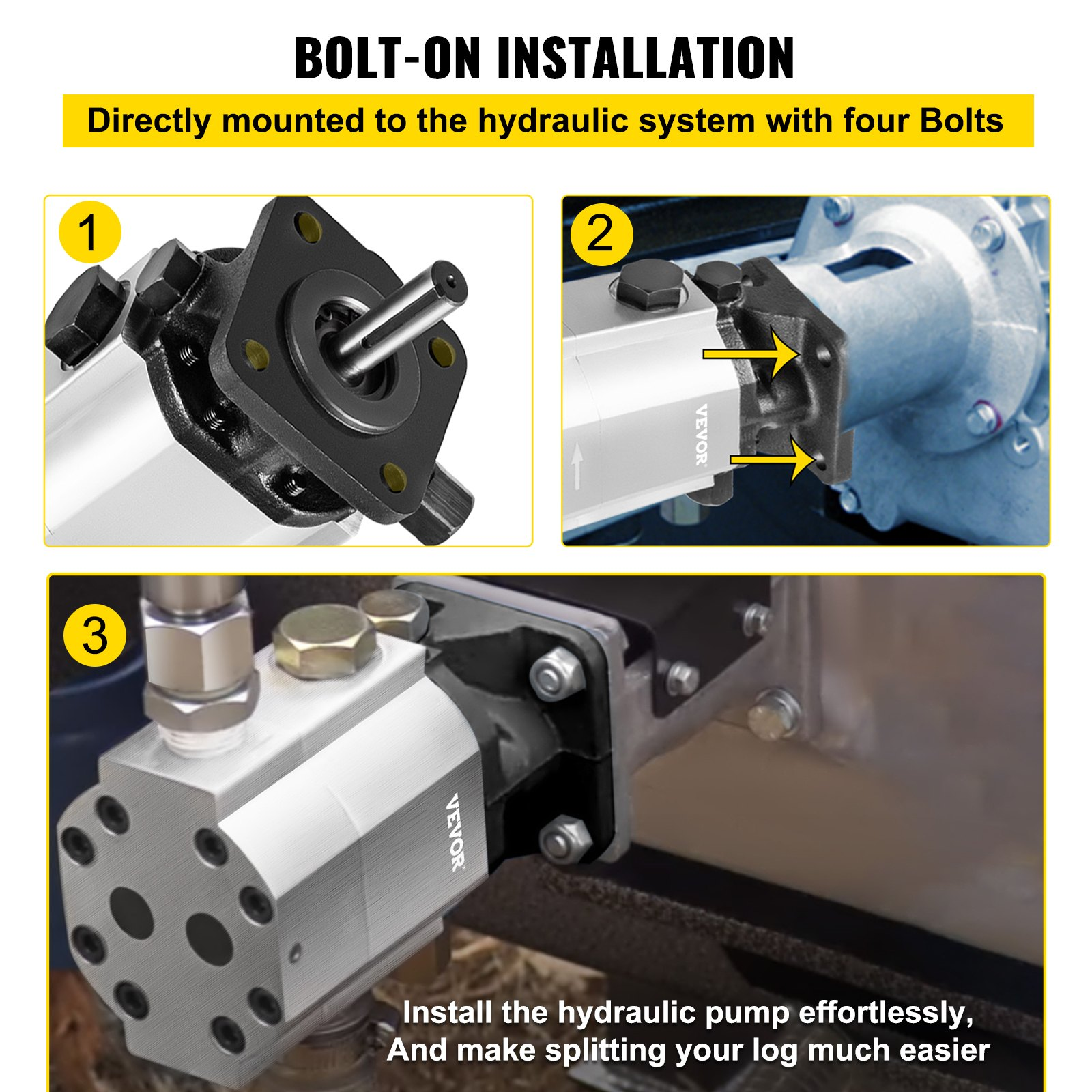 13 GPM Hydraulic Wood Splitter Pump, 2-Stage, 3000 PSI, 3600 RPM Aluminum Pump - Picture 4 of 11