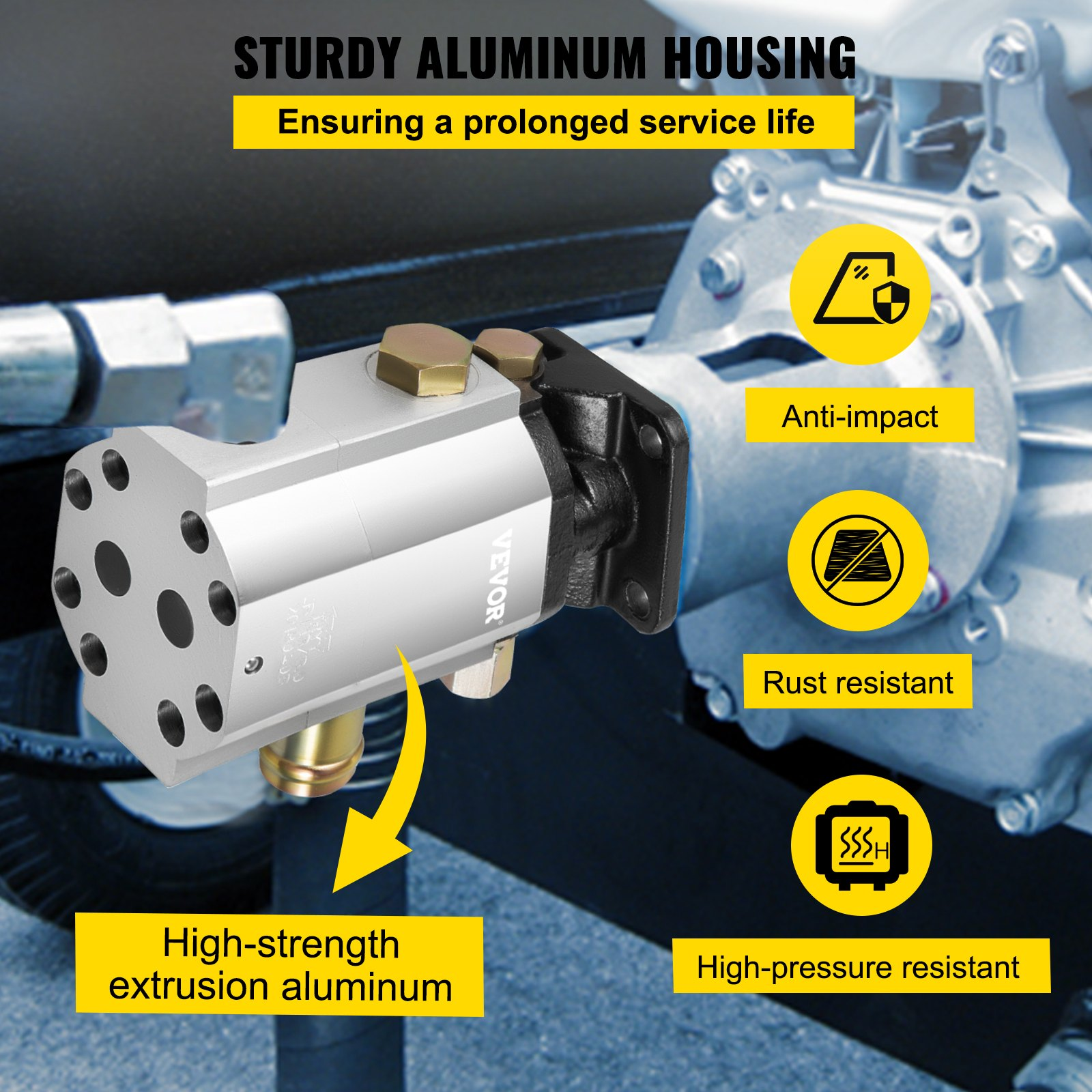 13 GPM Hydraulic Wood Splitter Pump, 2-Stage, 3000 PSI, 3600 RPM Aluminum Pump - Picture 10 of 11
