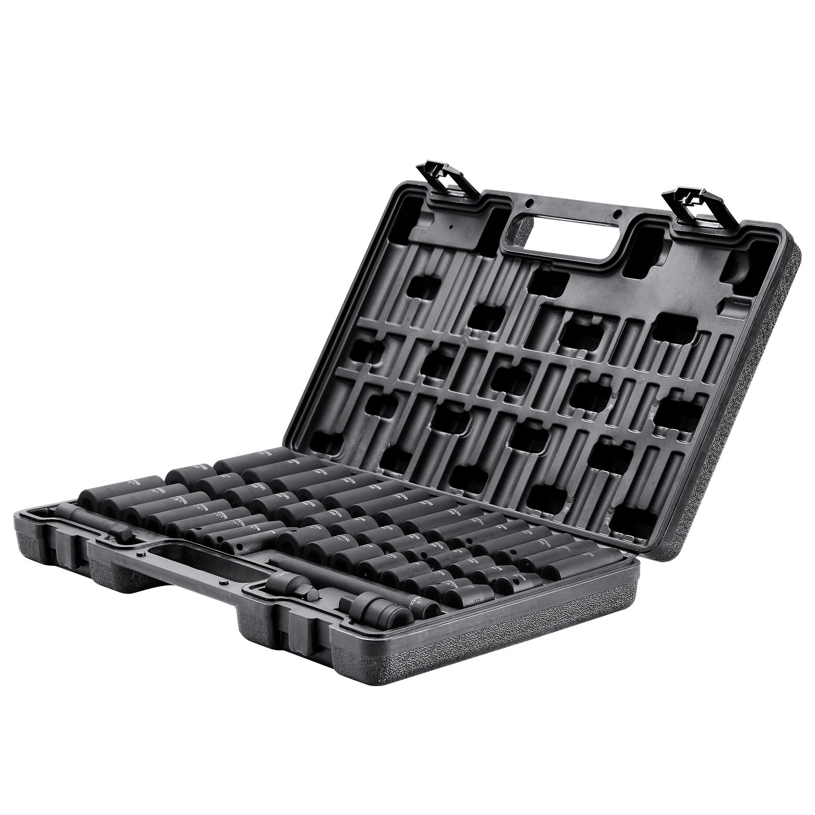 3/8" Drive Impact Socket Set 48pc SAE/Metric 6pt Cr-V w/ Case Adapter Bar - Picture 10 of 10