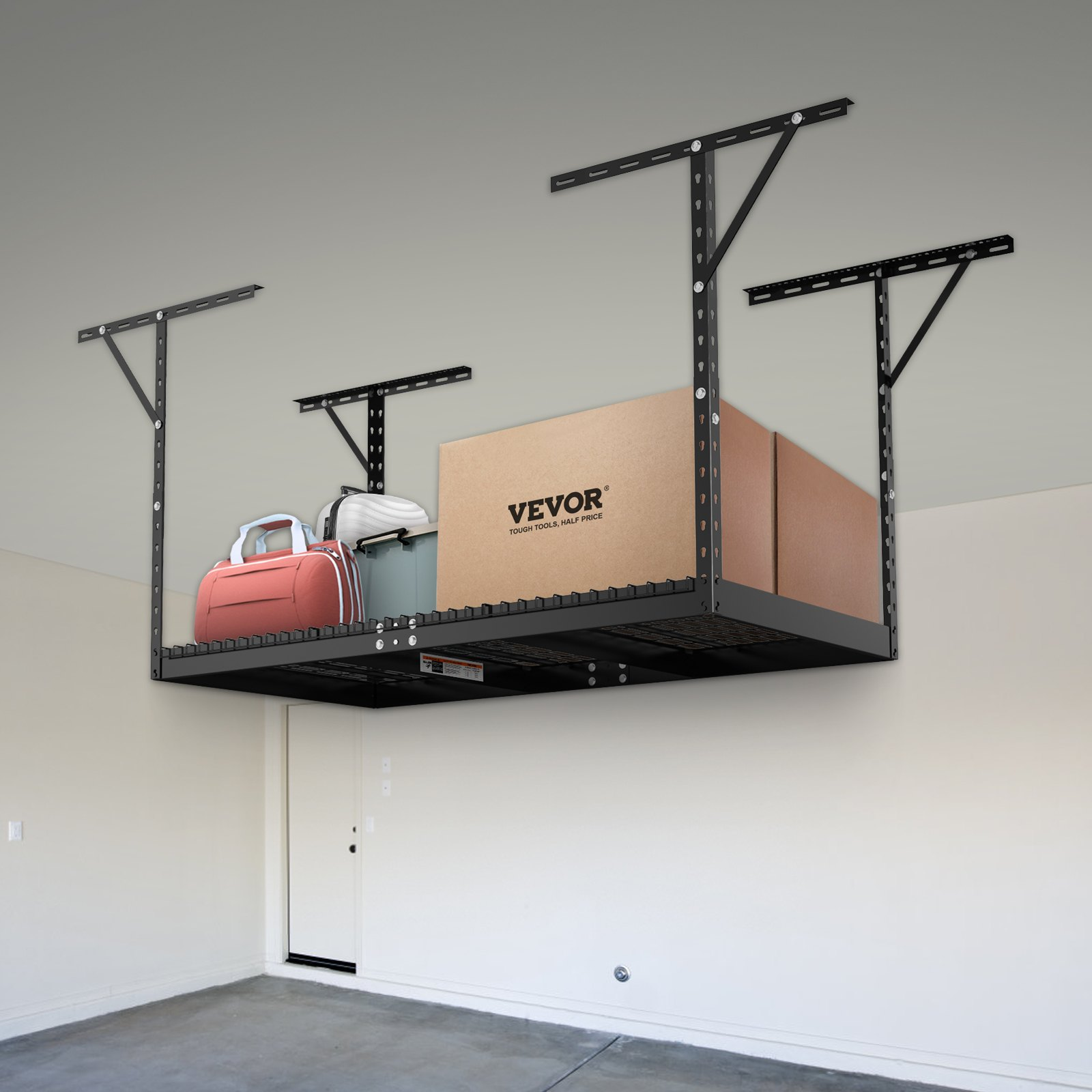 VEVOR Overhead Garage Storage Rack | Heavy Duty Adjustable Steel Racks