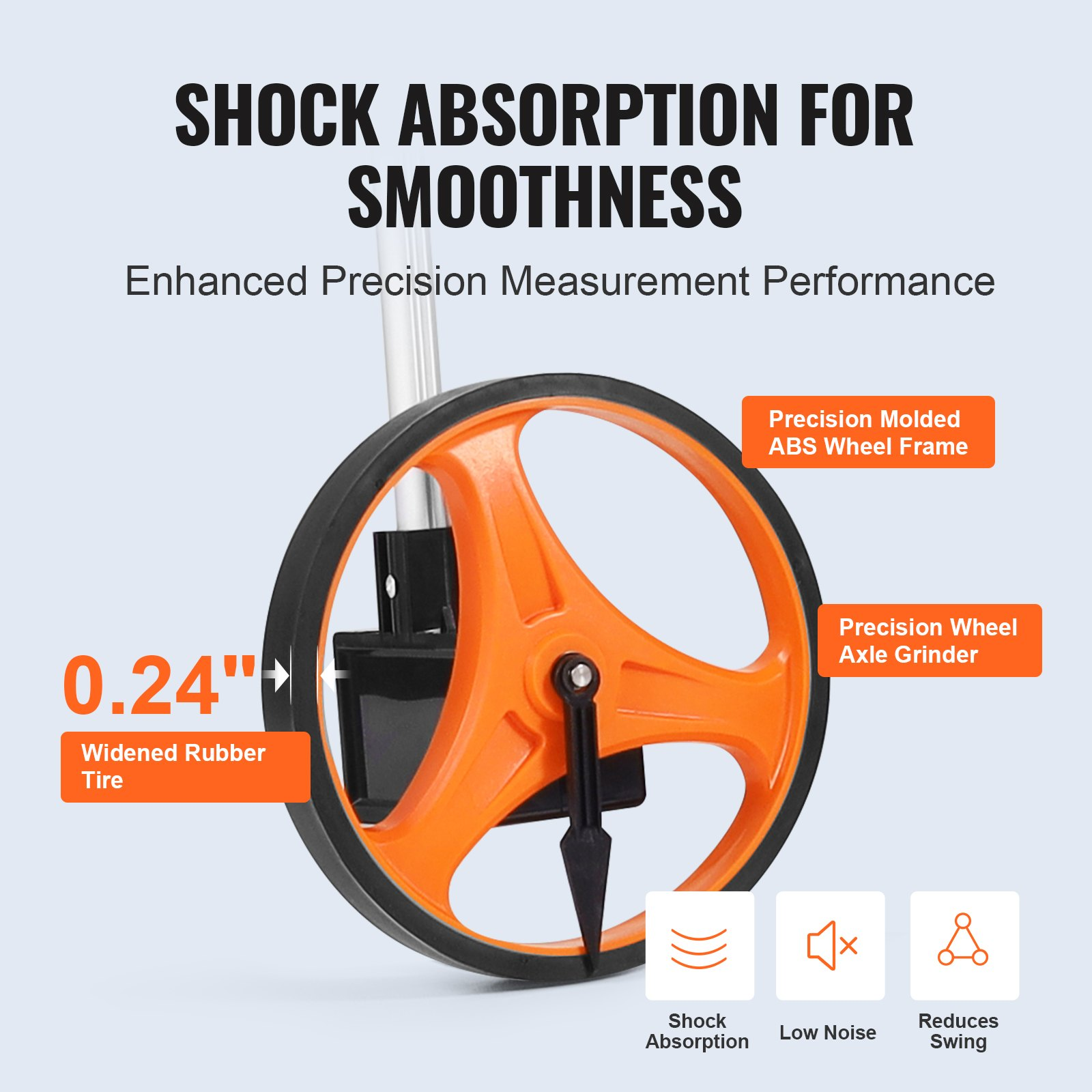 6.3" Measuring Wheel, 0-9,999m, Telescoping, w/ Back Bag, for Lawn/Road Use - Picture 3 of 10