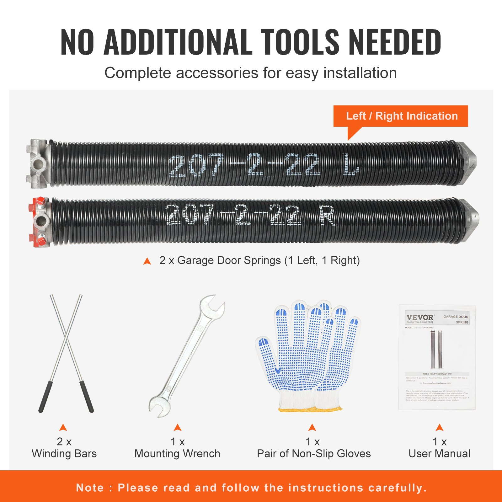 VEVOR Garage Door Torsion Springs, Electrophoresis Coated for Replacement