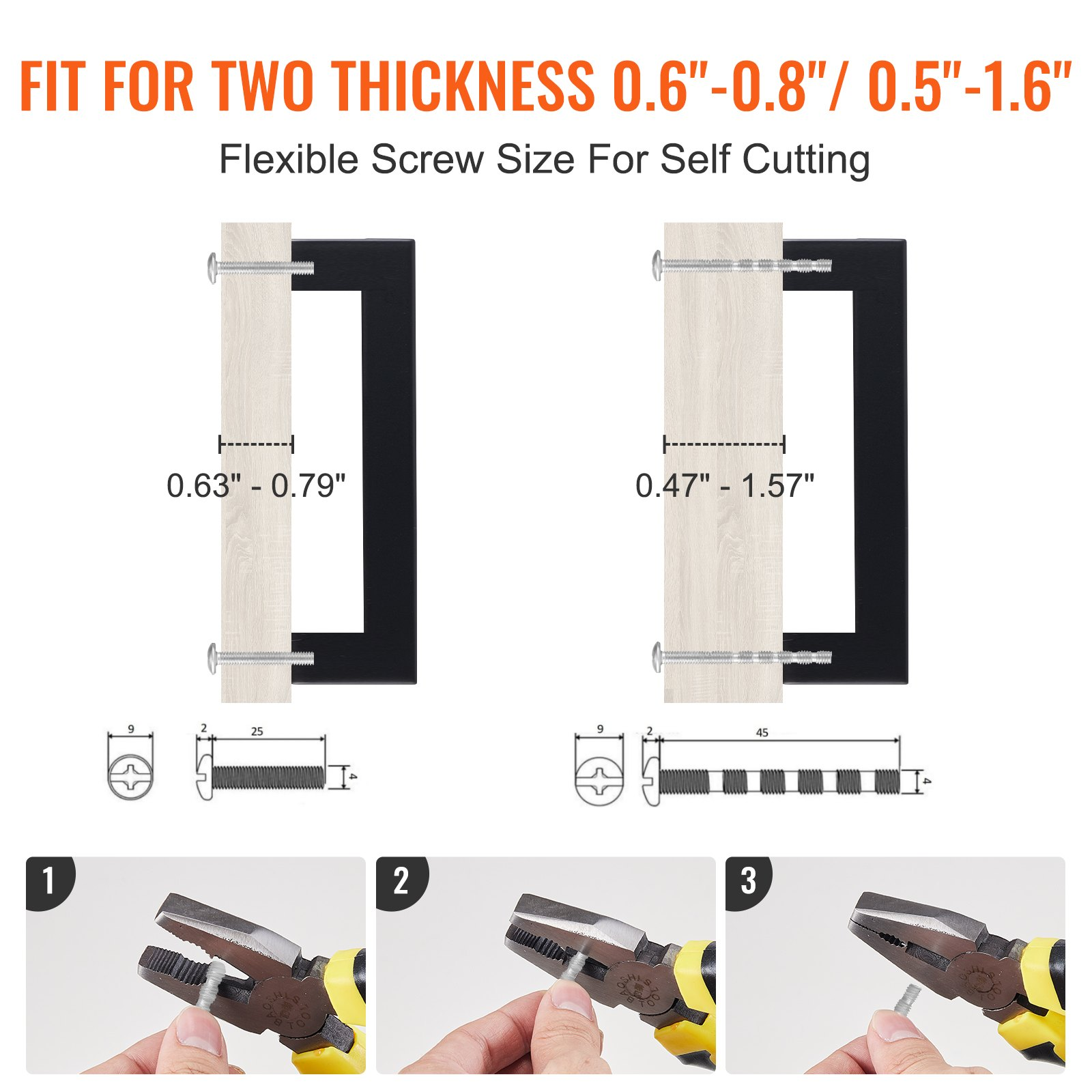 30 Pack Cabinet Pulls, 5.03in / 128mm Center to Center Slim Square Kitchen Cabi