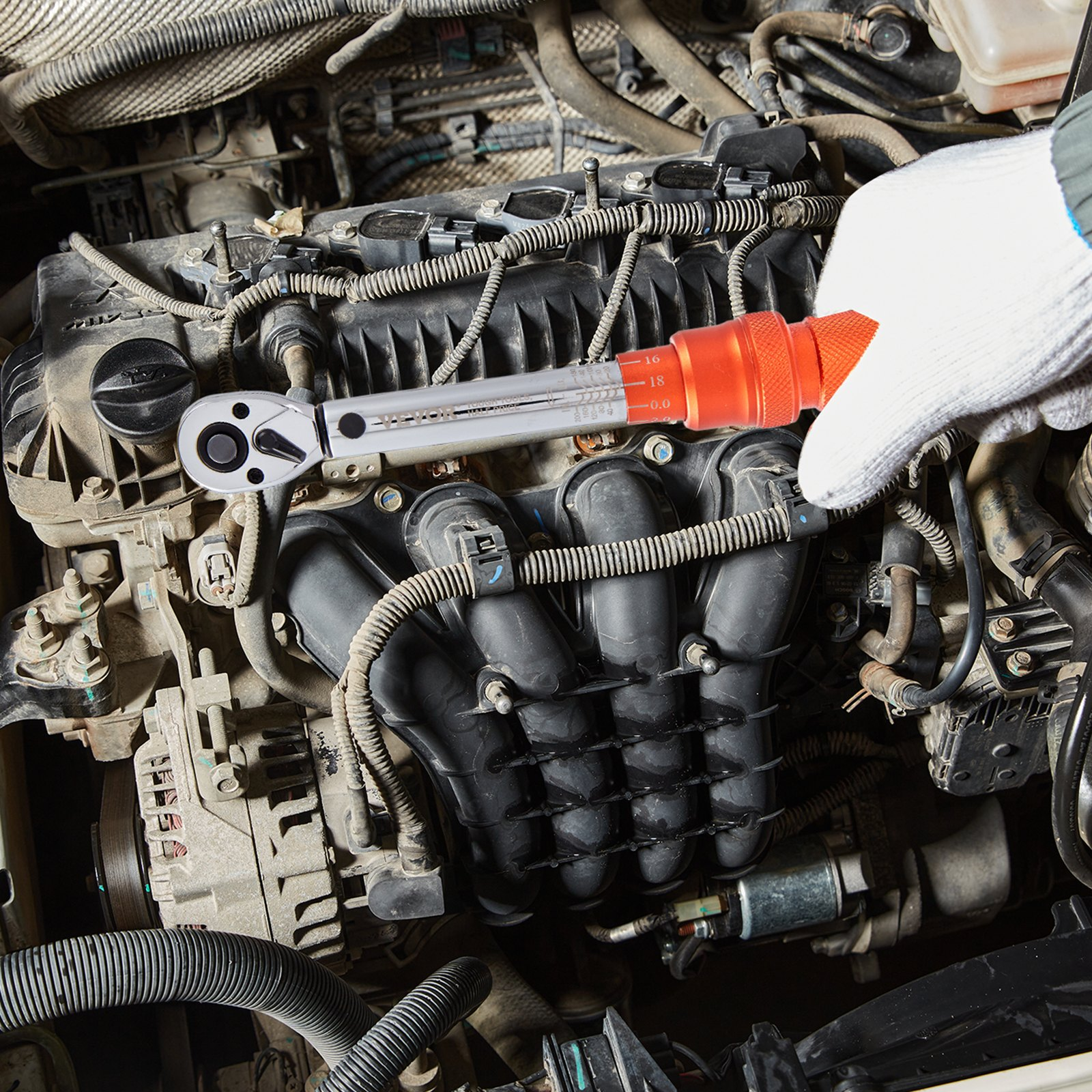 Drehmomentschlüssel, 1/4 Zoll Antrieb Click Drehmomentschlüssel 20-200 Zoll Pfund/3-23 Nm, Dual-Dir - Bild 7 von 10