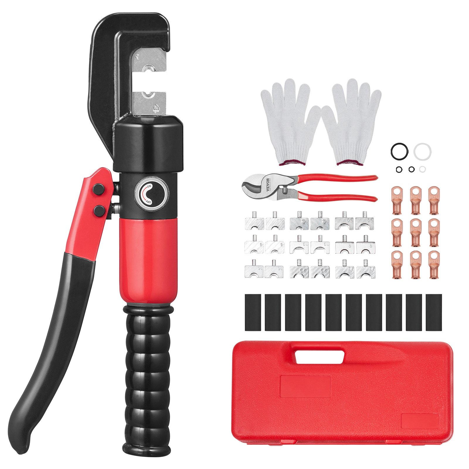 Hydraulic Crimping Tool with 9 Sets of Dies - AWG12-2/0 Copper And Aluminum Term - Picture 9 of 12