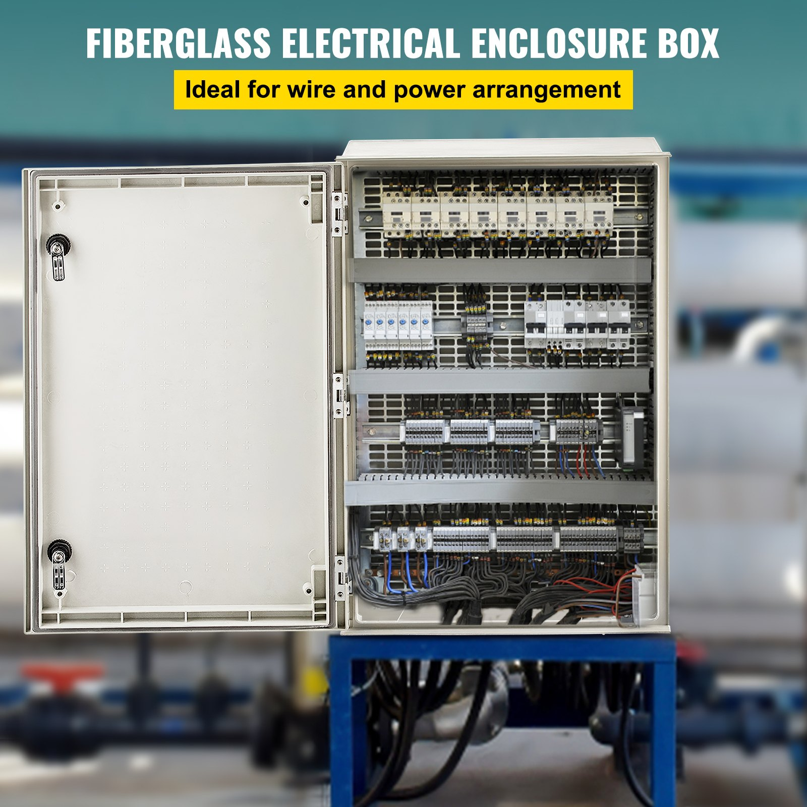 VEVOR NEMA Steel Enclosure, with Mounting Plate(60 x 40 x 23 cm)