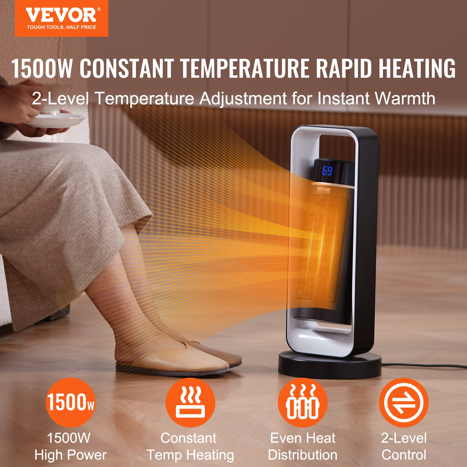 Vevor Portable Heater With Temperature Control VEVOR Electric