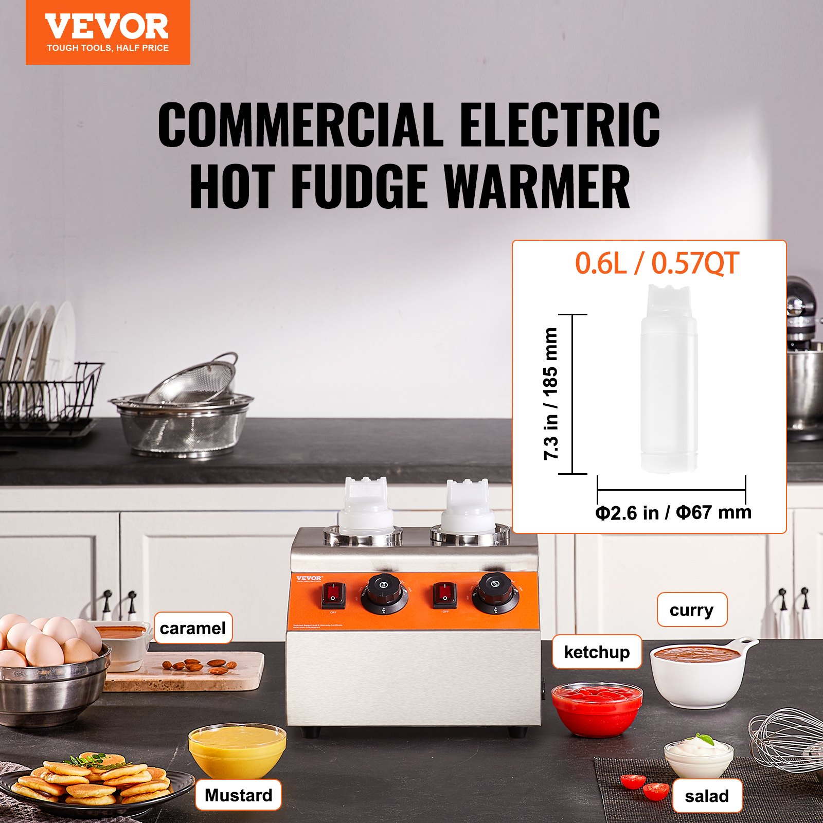 SVOPES Electric Bottle Warmer With Bottle, 0.57 Qt. Stainless Steel Commercial Cheese Dispenser, Temp Adjustable 86-185℉ DRNZBBXG25LF60V9YV1-1029 - The Home Depot