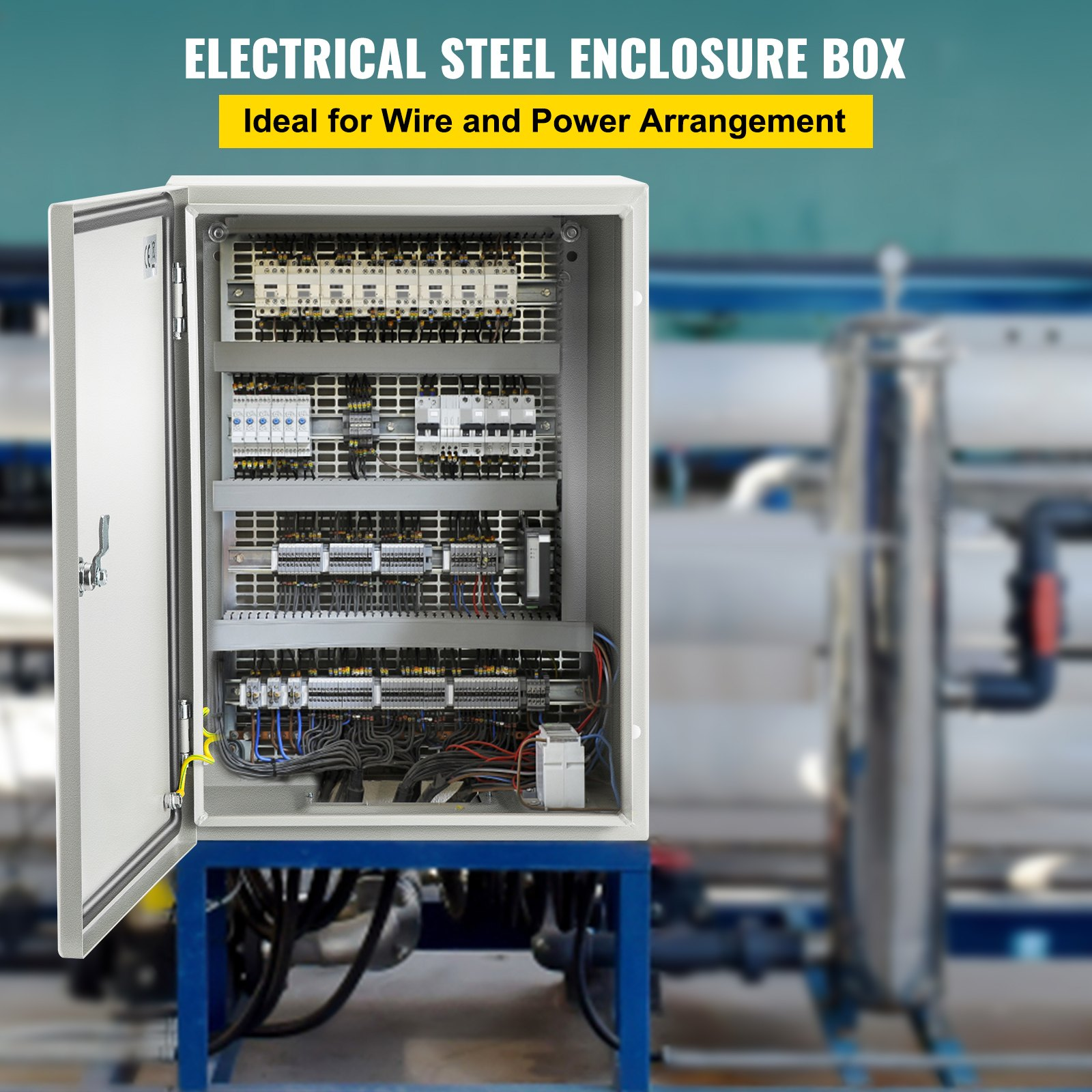 Electrical Enclosure Box, 16'' ×12'' ×6'', with Mounting Plate