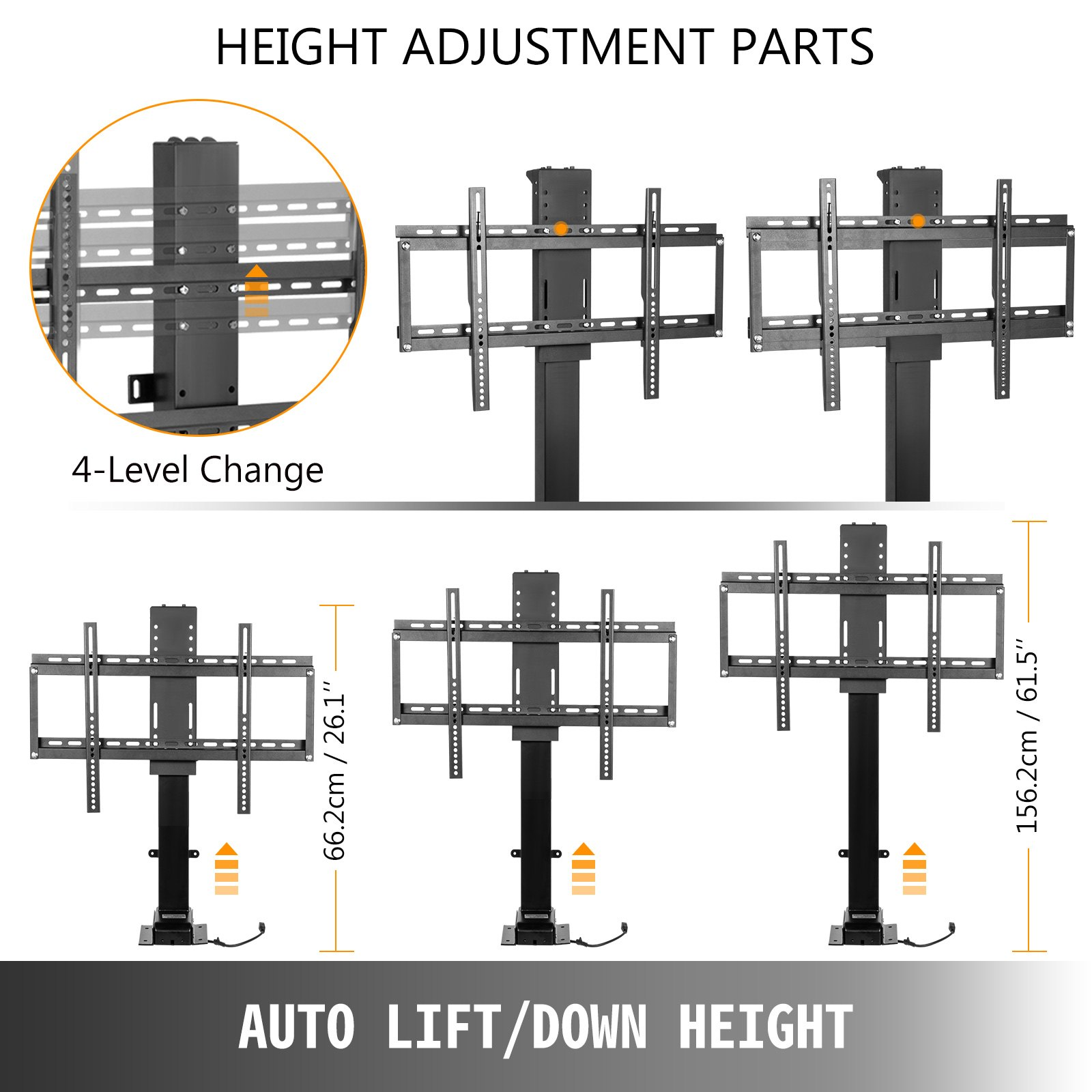 Motorized TV Lift Stroke Length 35 Inches Motorized TV Mount Fit for 32-65 Inch