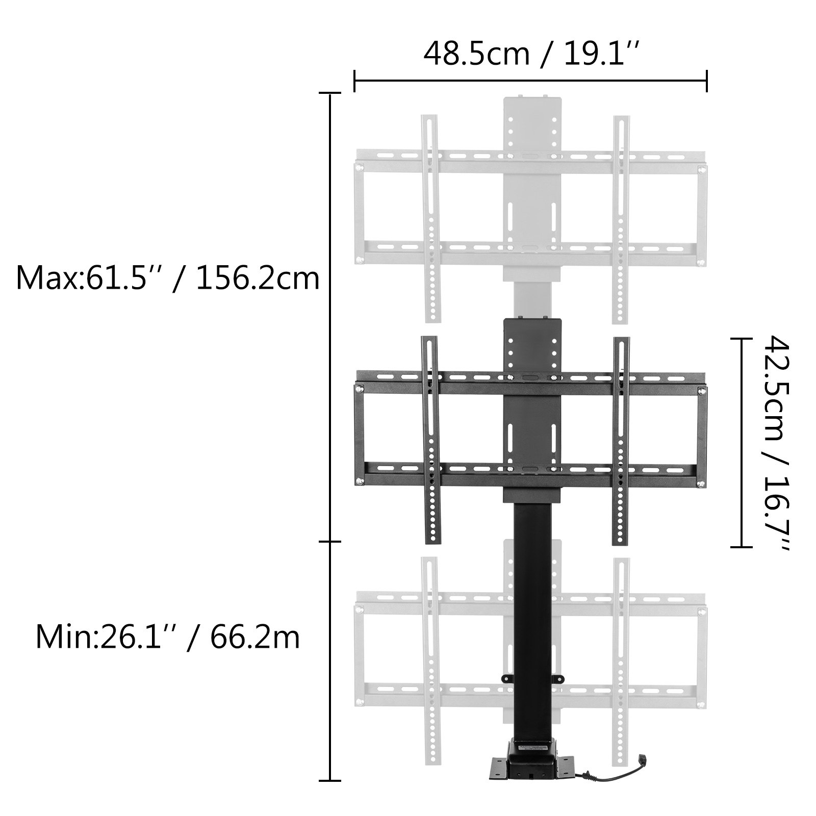 Motorized TV Lift Stroke Length 35 Inches Motorized TV Mount Fit for 32-65 Inch