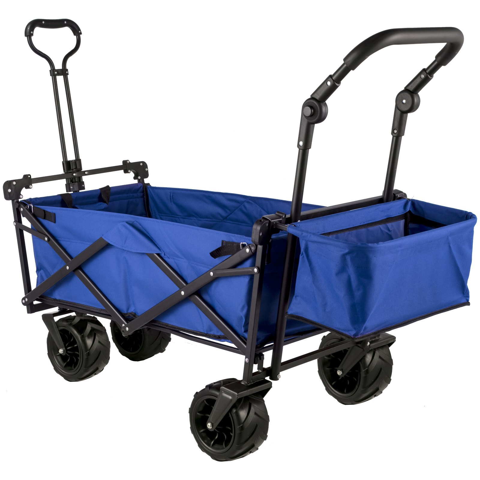 Extra Large Collapsible Garden Cart with Removable Canopy, Folding, Blue