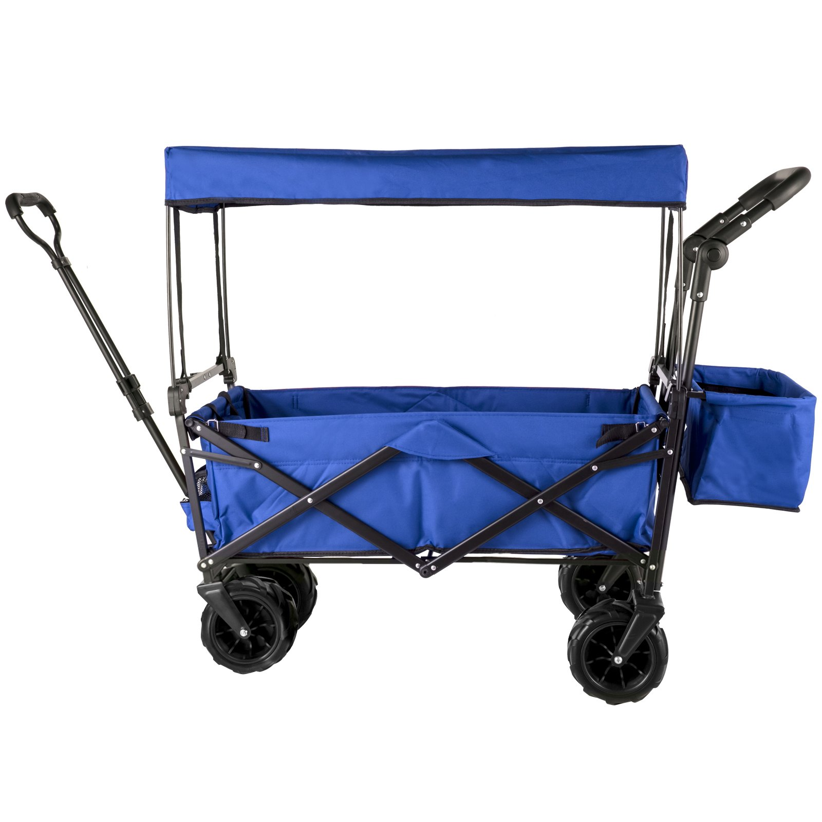 Extra Large Collapsible Garden Cart with Removable Canopy, Folding, Blue